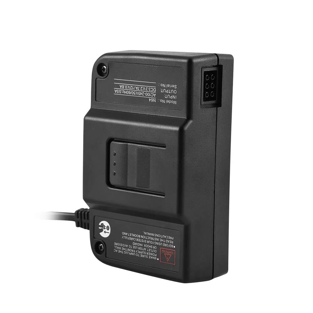 Adaptador de Corriente para Nintendo 64, 30000 Horas Adaptador de Ca Completamente Cerrado para Nintendo 64 Adaptador de Ca Protección de((Estándar Europeo 100-240V))