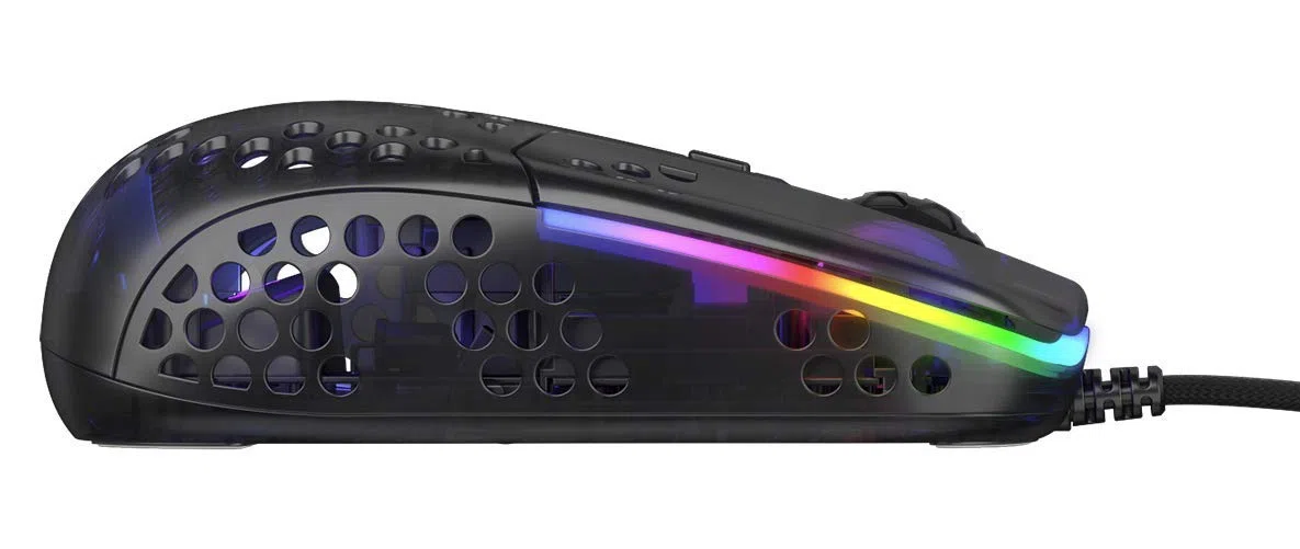 Xtrfy MZ1, Ratón Gaming Ultraligero con Cable, Sensor Pixart 3389 de Última Generación, Forma Única para Apuntar con Precisión, Iluminación RGB Regulable, Zy’s Rail Edition