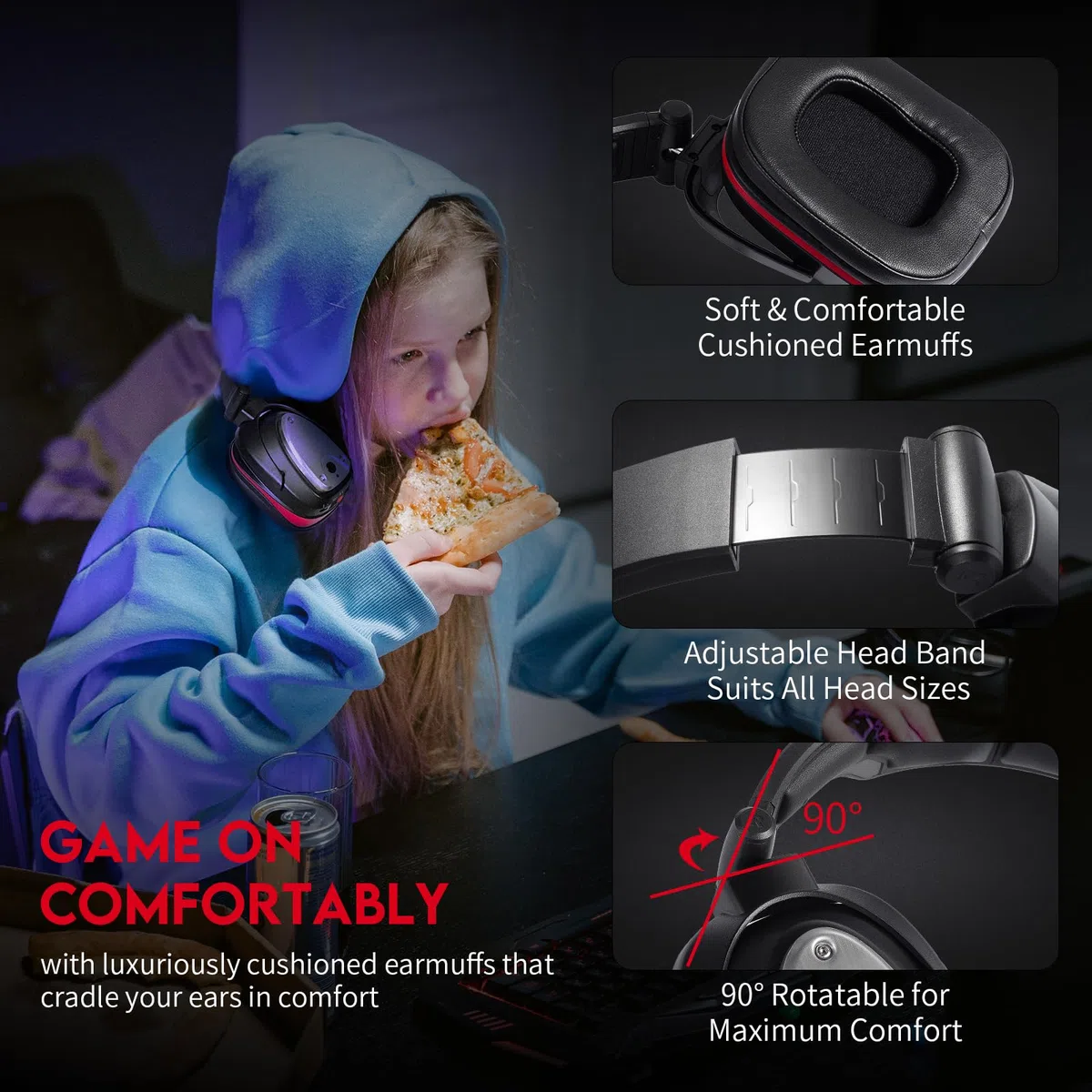 Auriculares de Juego inalámbricos para Xbox One, Xbox Series X/S Wireless Auriculares para Juegos con microfono, Bass 7.1 Sonido Envolvente, Negro