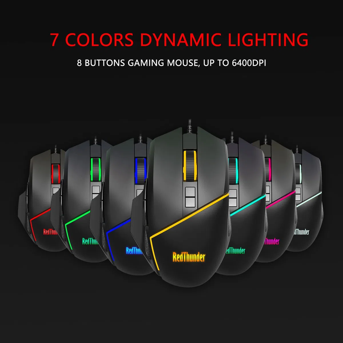 RedThunder G30 Teclado y ratón mecánicos RGB para Juegos con una Sola Mano, 2 Teclas Macro incorporadas + 7 Teclas programables, 35 Teclas Anti-ghosting, ergonómico para PC Mac PS5 Xbox One Gamer