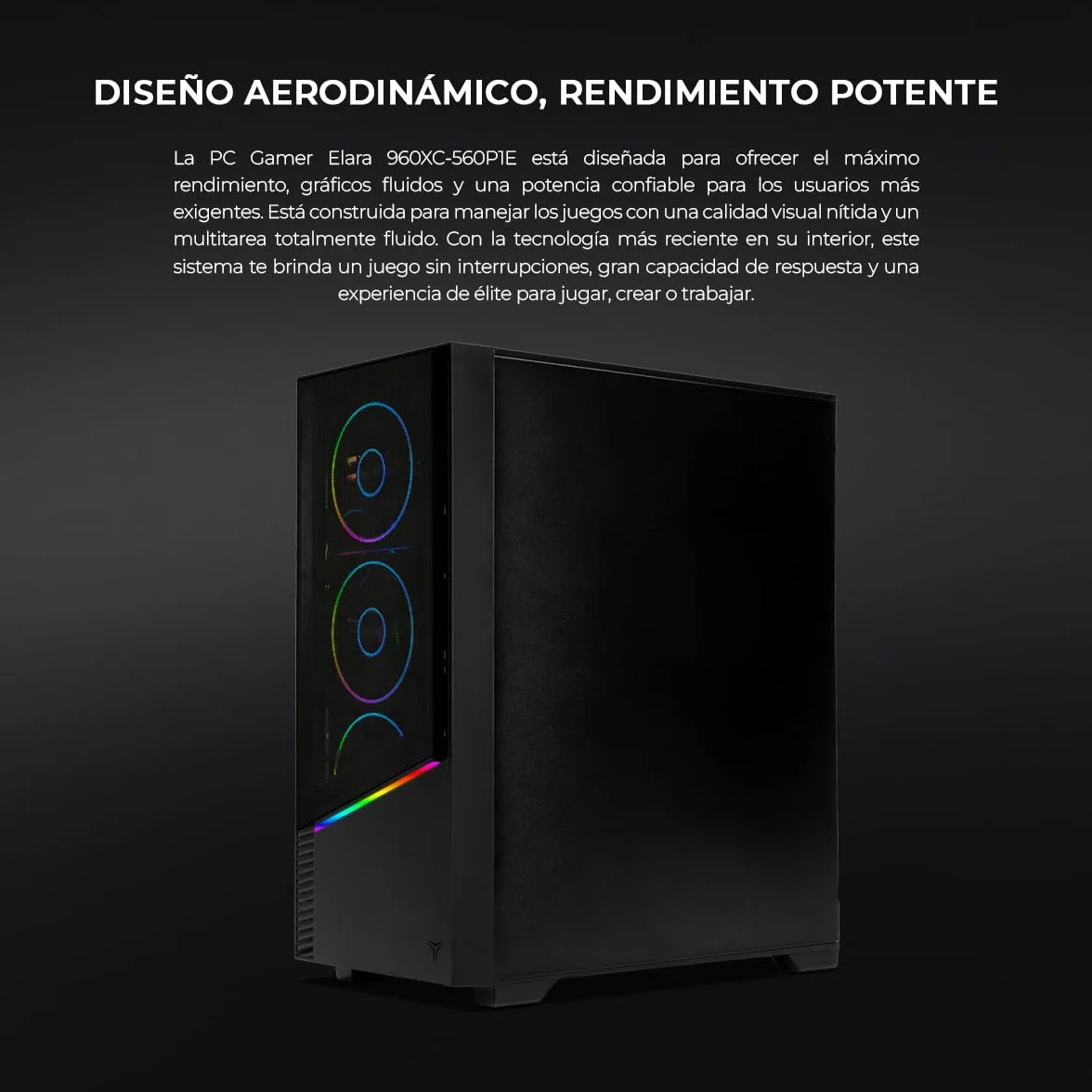 YEYIAN PC Gaming Elara Z5 Copilot Esports AMD Ryzen 5 9600X 6 Cores a 5,4 GHz | NVIDIA GeForce RTX 5060 8GB GDDR7 | 32GB DDR5 6000 MHz | 1TB SSD M.2 NVMe Gen4 | LAN, WiFi, Bluetooth | Windows 11 Pro