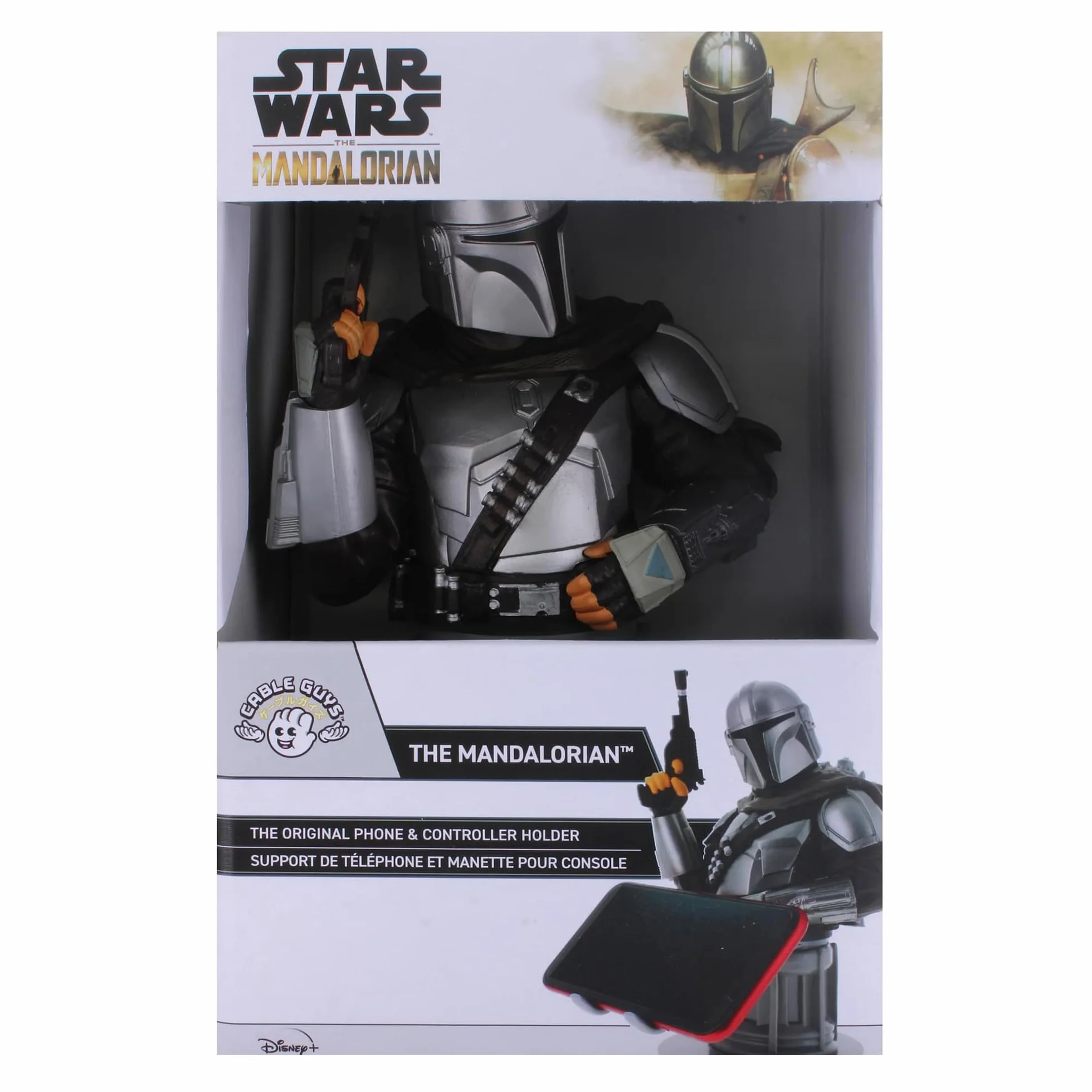 Exquisite Gaming: Star Wars: The Mandalarian - Soporte Original para teléfono móvil y Controlador de Juegos, Soporte para Dispositivo, Cable Guys, Figura con Licencia