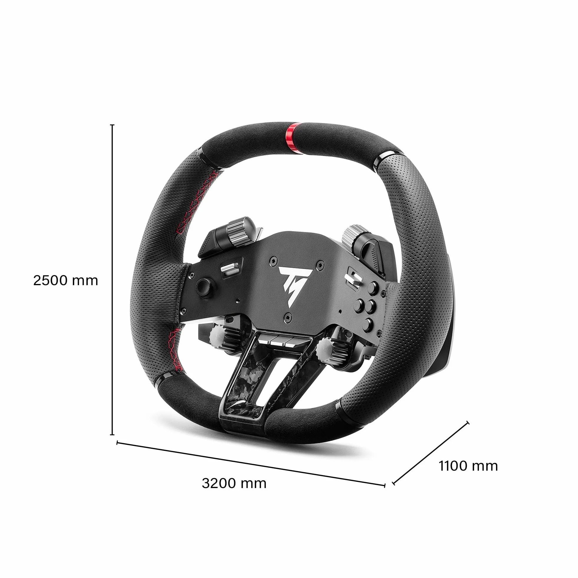 Thrustmaster Hypercar Wheel Add-On - Aro de Volante Premium (Cuero Auténtico y Carbono, Diseño Ovalado, Levas Magnéticas, Compatible con PS5, Xbox y PC) Licencia Oficial