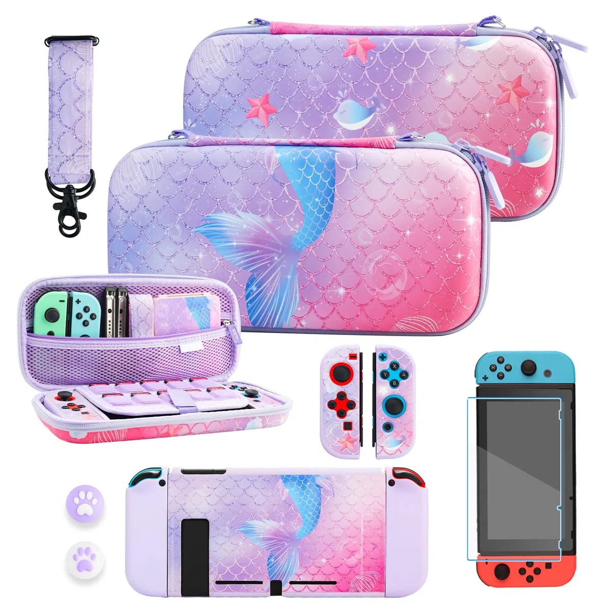RHOTALL Funda de Transporte púrpura para Nintendo Switch OLED
