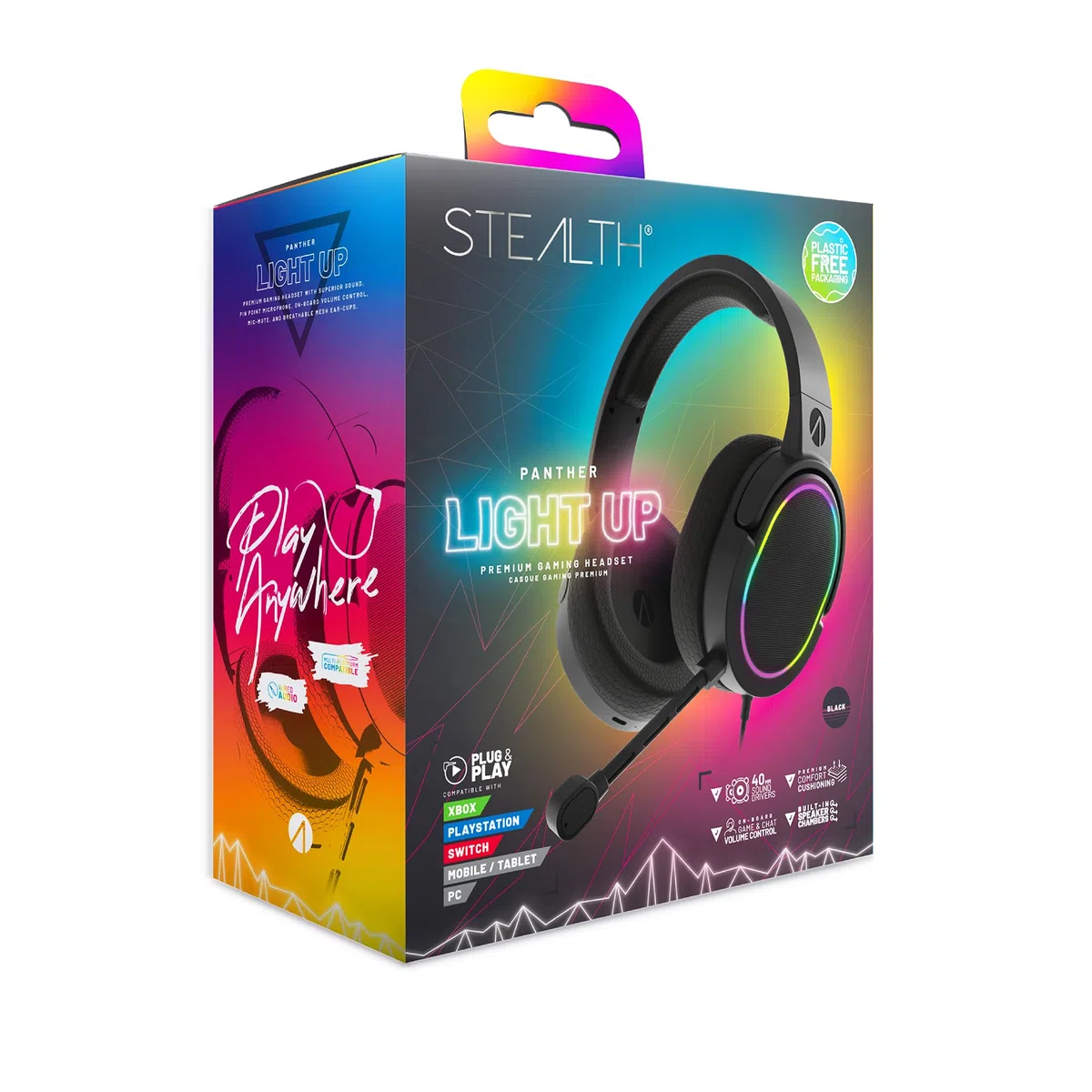 Auriculares Gaming Premium Stealth Panther LED - Compatibles con Xbox, PS4/PS5, Switch, PC