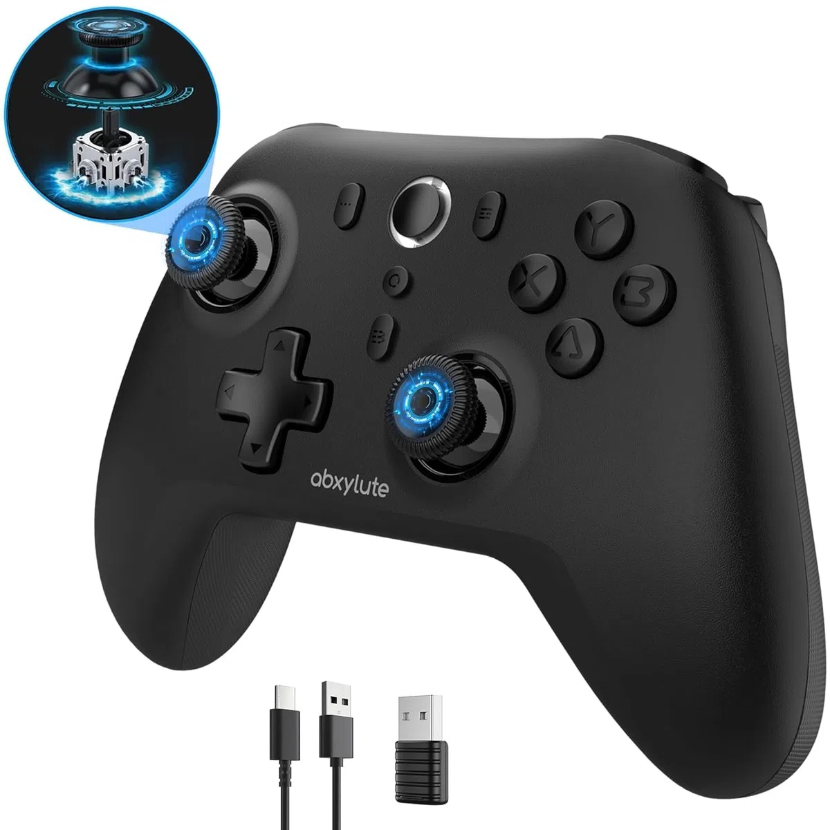 Controlador inalámbrico C6 para PC, controlador de juego Bluetooth, 1000 Hz Hall Triggers y Joysticks para Windows PC, Nintendo Switch Pro/OLED/Lite, Steam Deck, Android TV/Mobile, iPhone MAC y Tesla