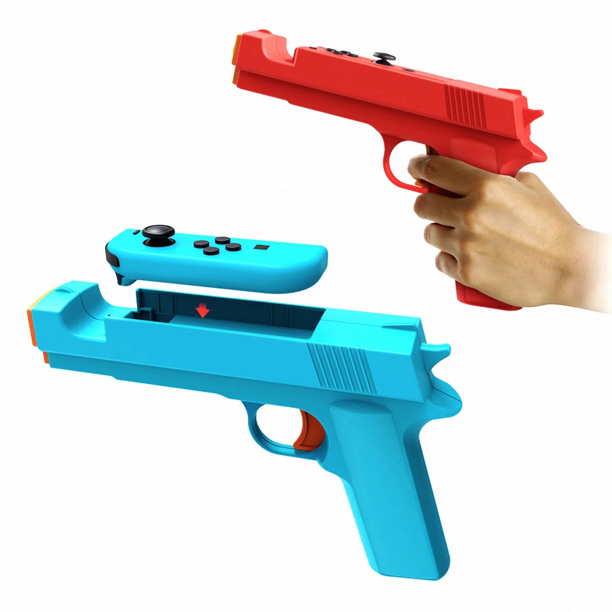 Pistola de juego para mando de Switch/Switch OLED [Paquete de 2],Mando de pistola de movimiento de Switch Agarre de mano para juegos de disparo Wolfenstein 2: El Nuevo Coloso - para tirador de pistola