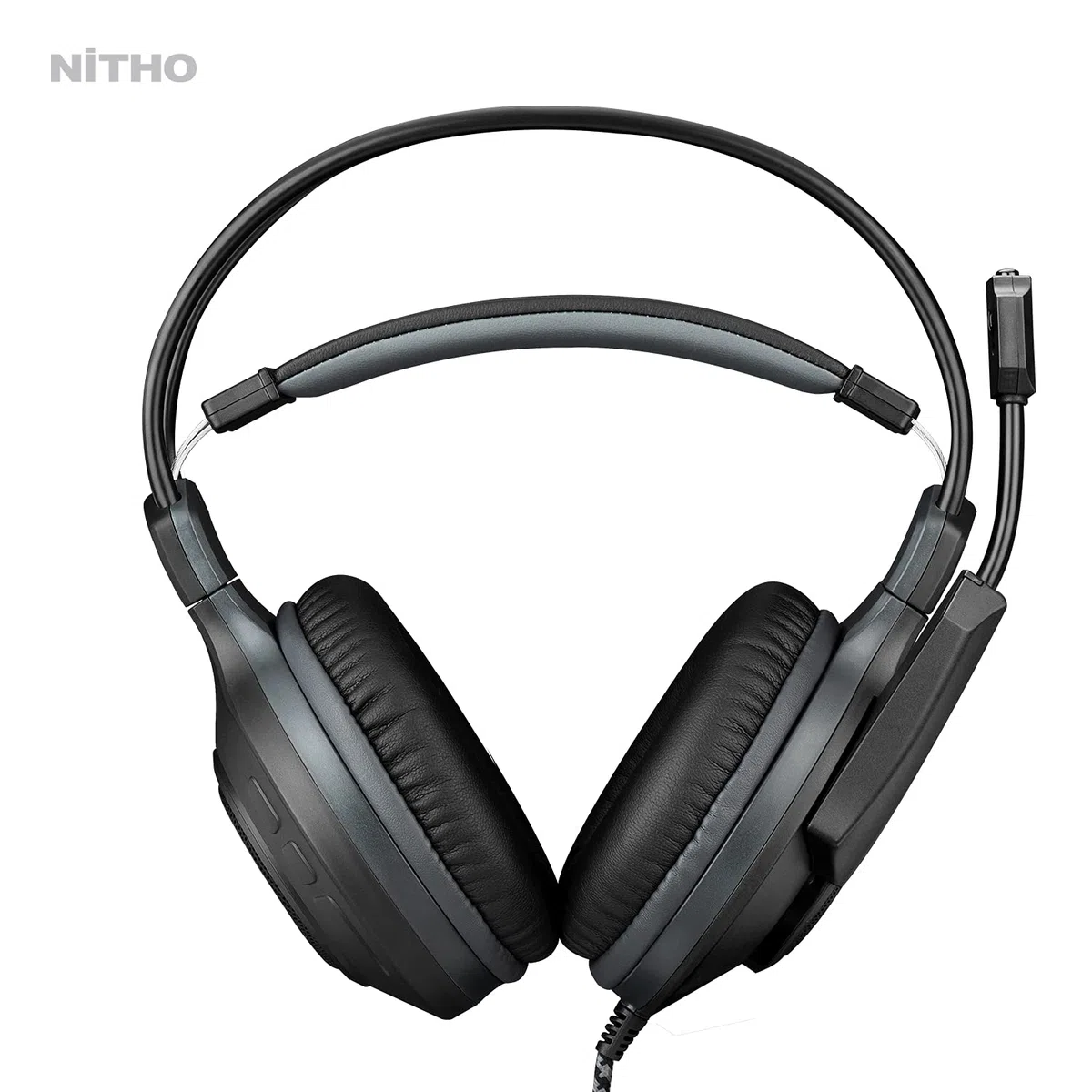 NITHO Atlas Auriculares Gaming Over-Ear – Controladores de 50 mm, Micrófono Flexible, Sonido Estéreo – Incluye Cable en Y – Jack 3.5 mm – PC/PS4/PS5/Xbox/Móvil – Negro