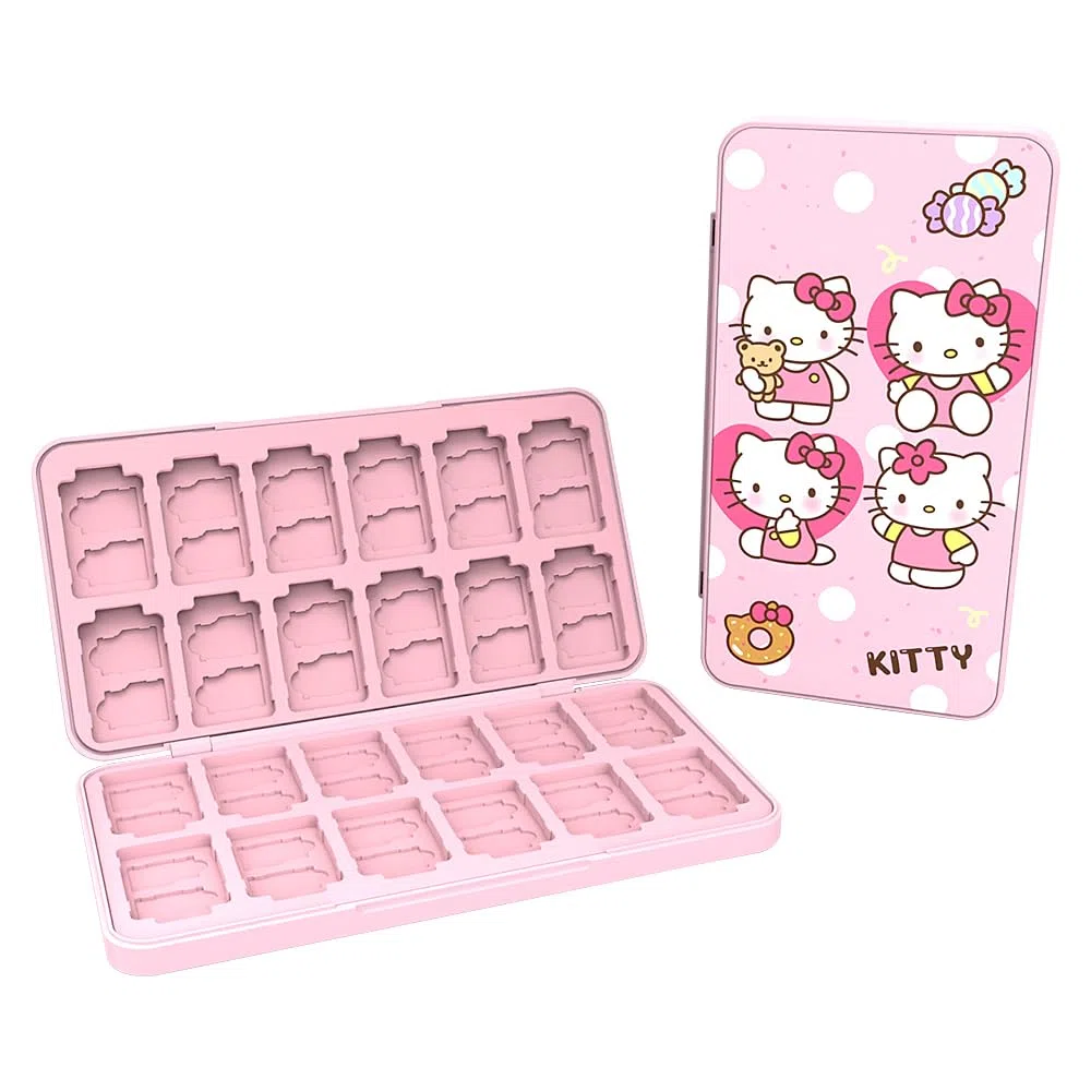 PERFECTSIGHT Bonita funda de juego para Switch, Switch OLED, Switch Lite con 24 ranuras para tarjetas de juego, Heart Kt, 24 Slots, Tarjetero