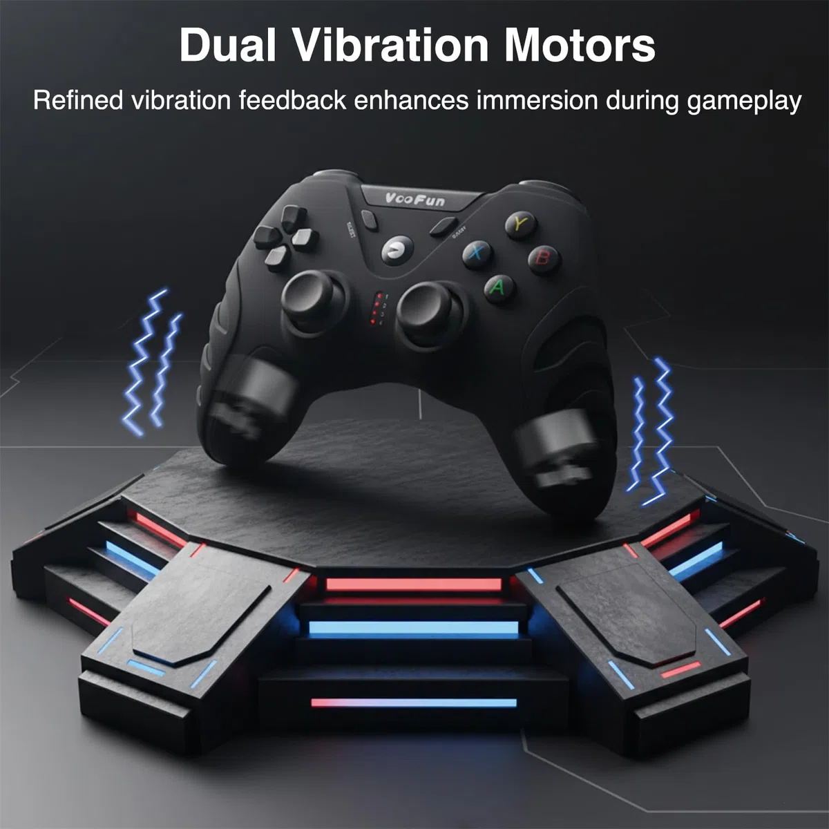 VooFun Mando PC, Inalámbrico 2,4G Mando PS3 Gamepad PC con Hall Joystick(ADIÓS AL DRIFT), Dual Vibración, Gaming Mandos para Windows 7/8/10/11, PS3, Laptop, Steam, Raspberry Pi, Android TV/TV Box