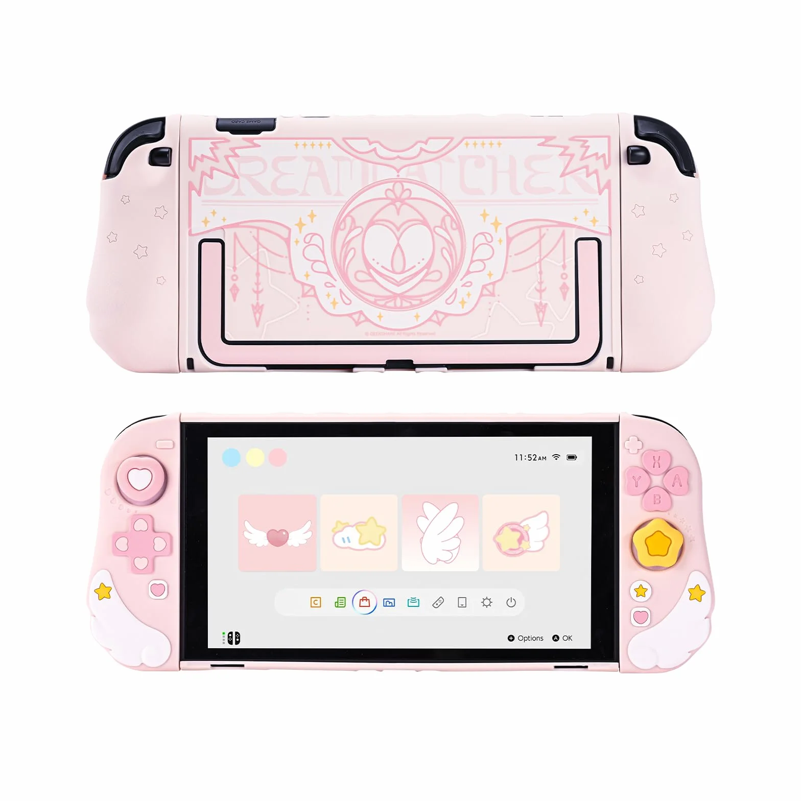 GeekShare Funda protectora de silicona compatible con Switch 2, funda resistente para Switch 2, funda protectora de silicona suave separable para mando con 2 agarres – alas de estrella