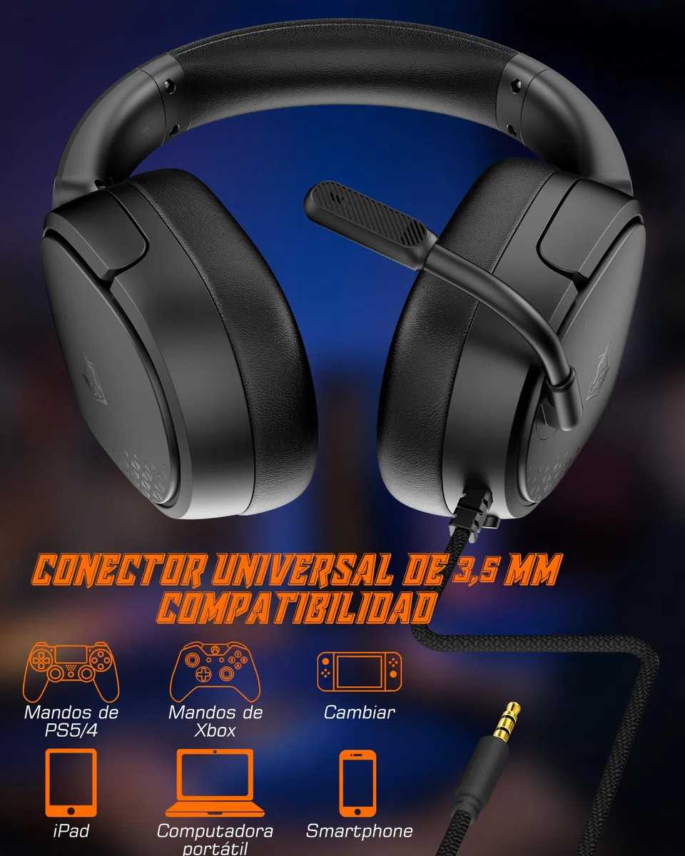 NUBWO Auriculares PS5 para PS4, PS5, PC, NS, Xboxone, Auriculares con Micrófono, Auriculares Gaming con Micrófono, Auriculares con Cancelación de Ruido con Clavija de