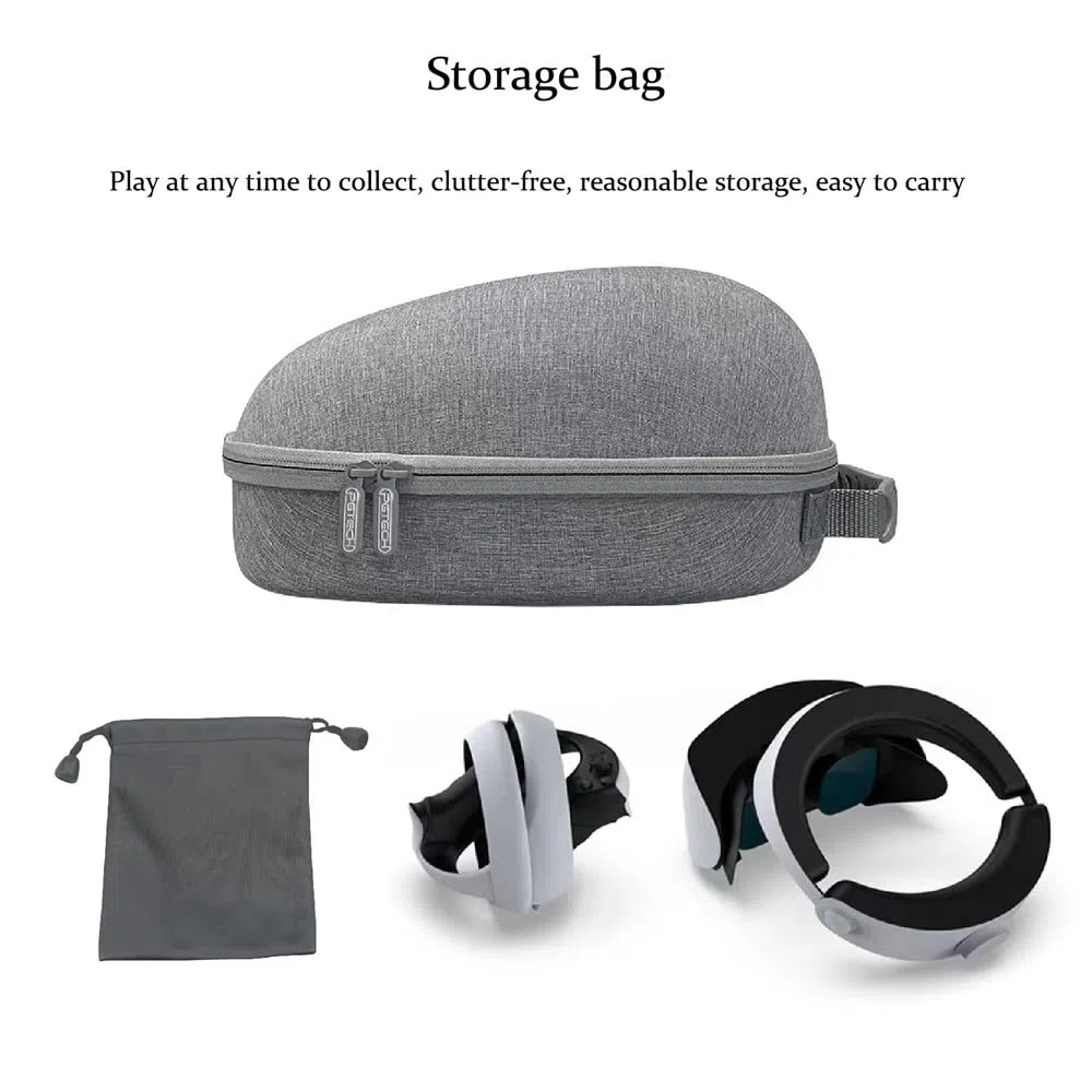 Funda de Transporte para PS VR2 – Funda de Mano rígida de EVA portátil con Cubierta Protectora de Lente para PlayStation VR2 Accesorios de Juego, para Viajes y Almacenamiento en el hogar, Gray,