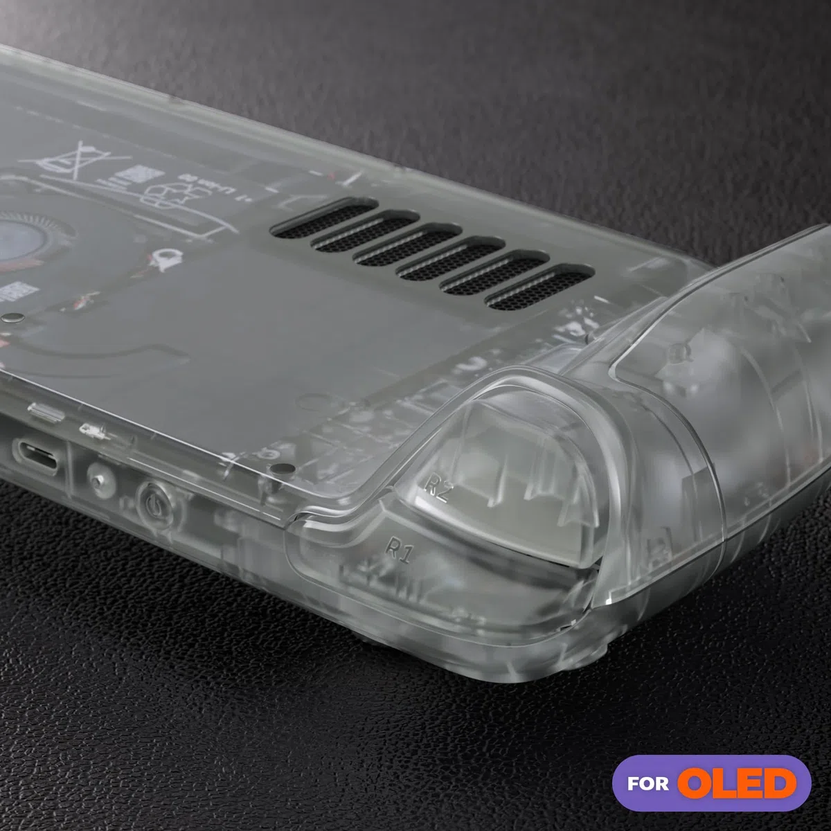 eXtremeRate Carcasa Transparente Compatible con Steam Deck OLED Accesorio Placa Frontal Cubierta Trasera y Trackpad Funda Case con Botones para Steam Deck OLED-Consola NO Incluida(Brilla en Oscuridad)