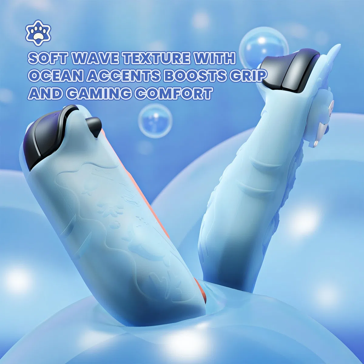 playvital Funda Protectora para Nintendo Switch 2 - Carcasa Trasera Rígida & Grips de Silicona, con Tapas para Joystick y Pegatina, Protección Antigolpes - Serie Ocean Whisper (Azul Menta)