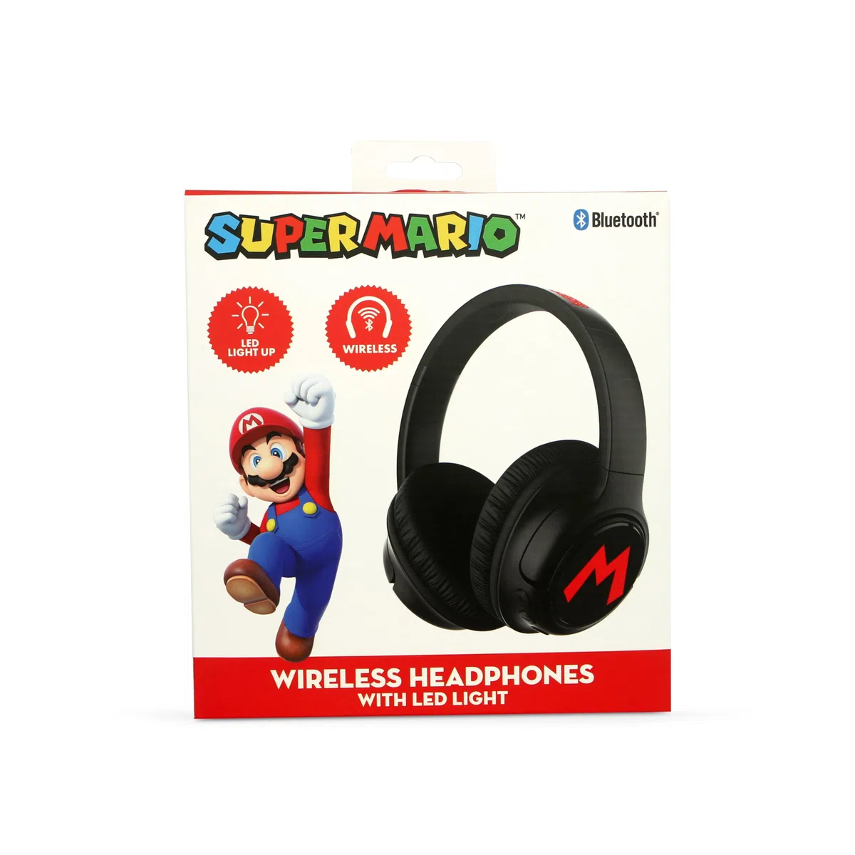 OTL Technologies Auriculares INALÁMBRICOS Plegables Super Mario con LUZ LED