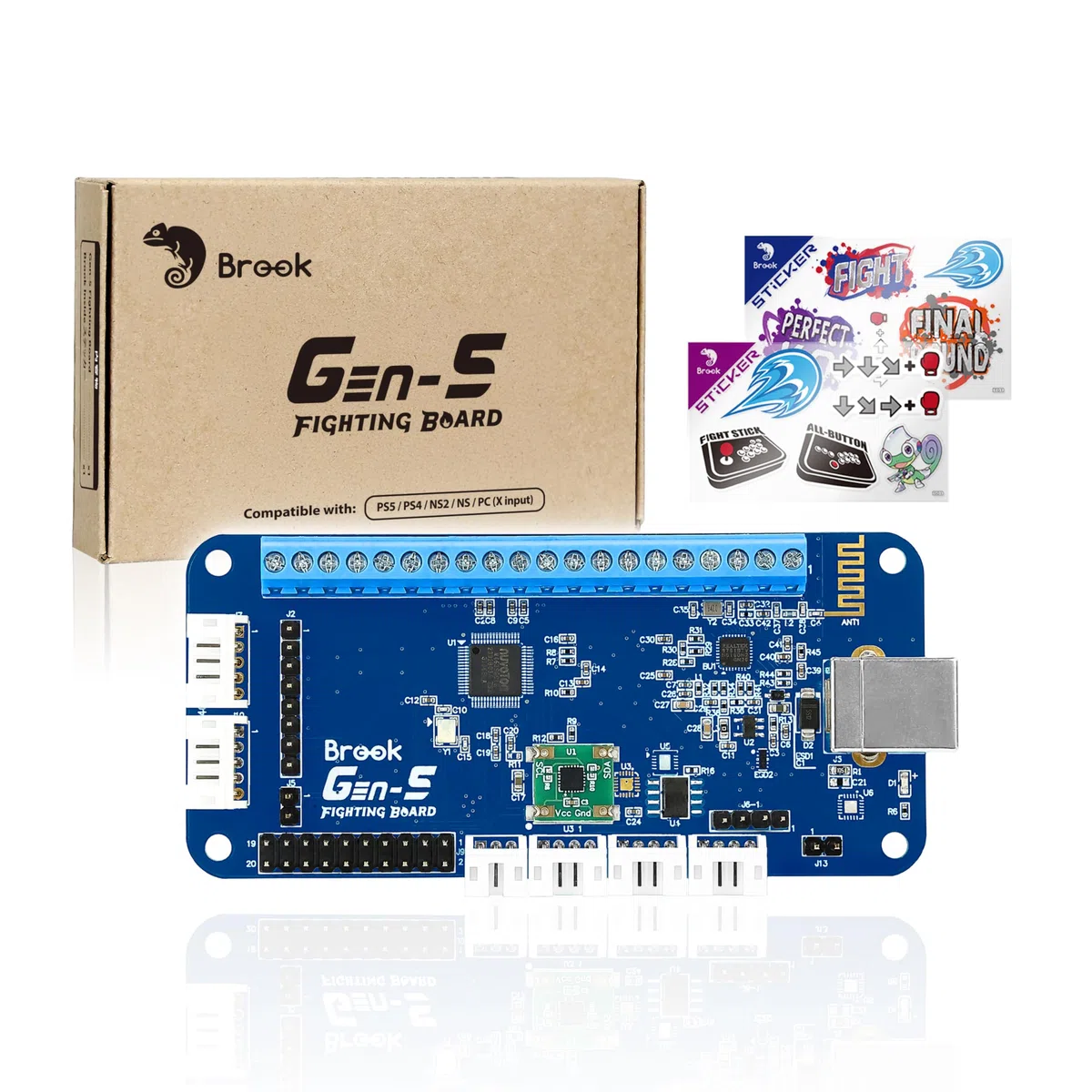 Brook Tablero de combate con cable GEN 5 para juegos – Compatible con PS5, PS4, NS, NS2 y PC/latencia ultra baja e iluminación RGB equipada (versión exclusiva)