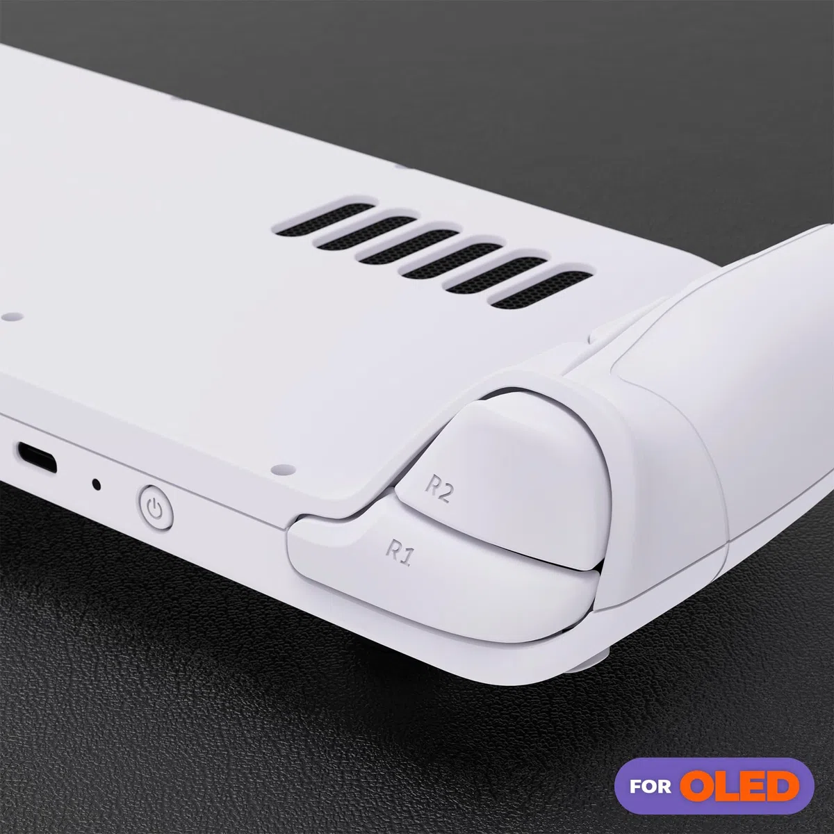 eXtremeRate Carcasa Completa Compatible con Steam Deck OLED Portátil Accesorios Placa Frontal Cubierta Trasera y Trackpad Funda Case con Botones para Steam Deck OLED-Consola NO Incluida(Blanco)