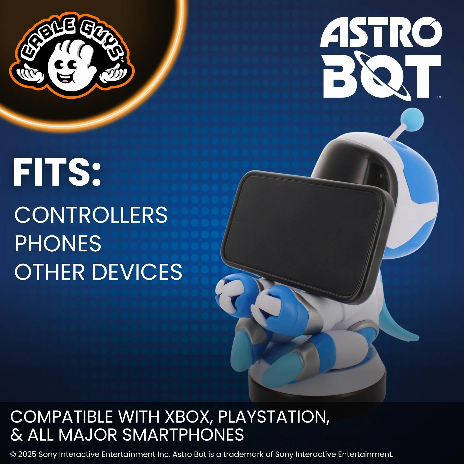 Cableguys Sony Astro BOT Soporte Mando y Movil - Figuras Soporte para movil y Mando, Compatible con Xbox, PlayStation y la mayoría de mandos estándar, Accesorios Escritorio para Setup Gaming