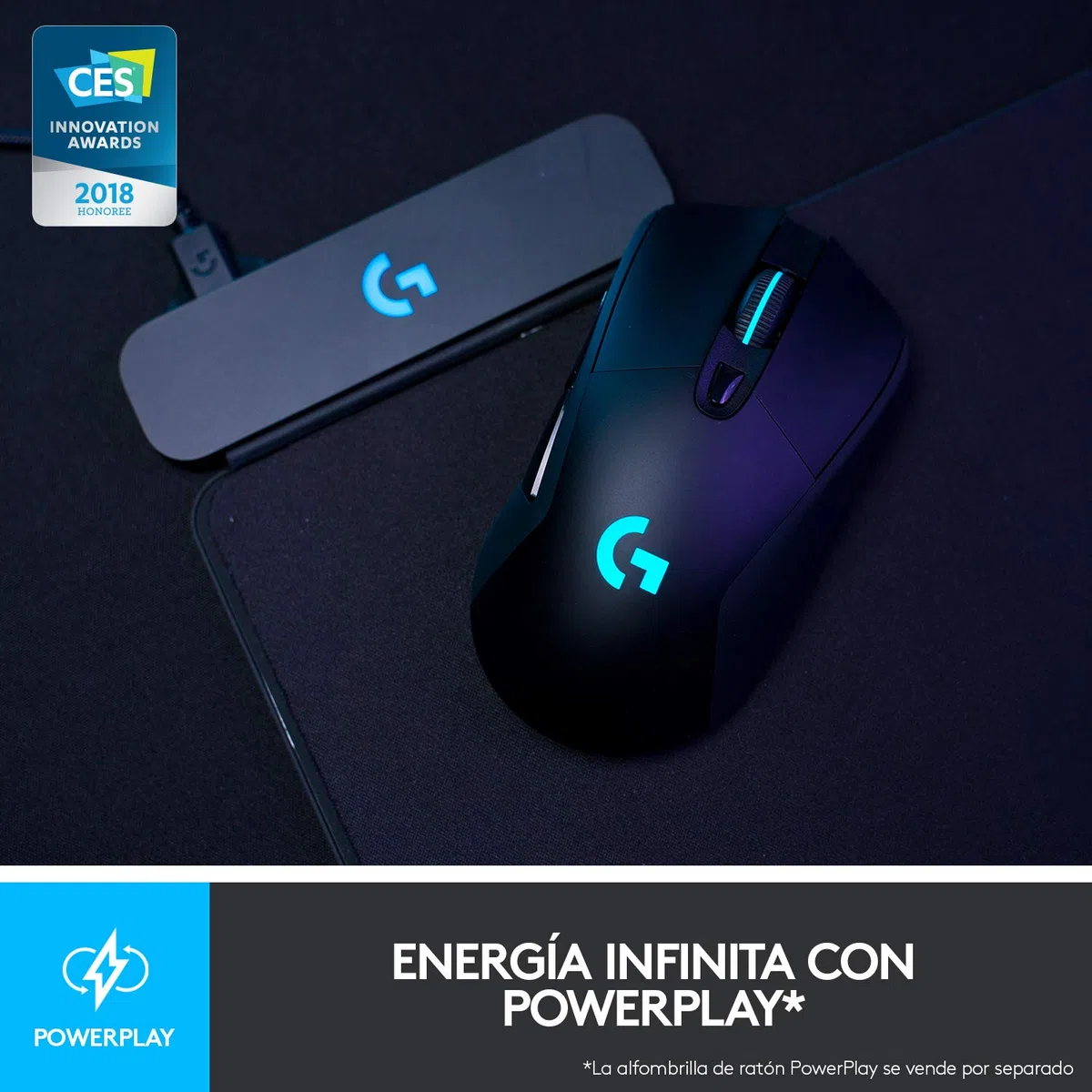 Logitech G703 Lightspeed Ratón Gaming Inalámbrico, Captor Hero 25K, 25,600 dpi, Pesos Ajustables, 6 Botones Programables, Memoría Integrada, POWERPLAY-compatibile, PC/Mac - Negro