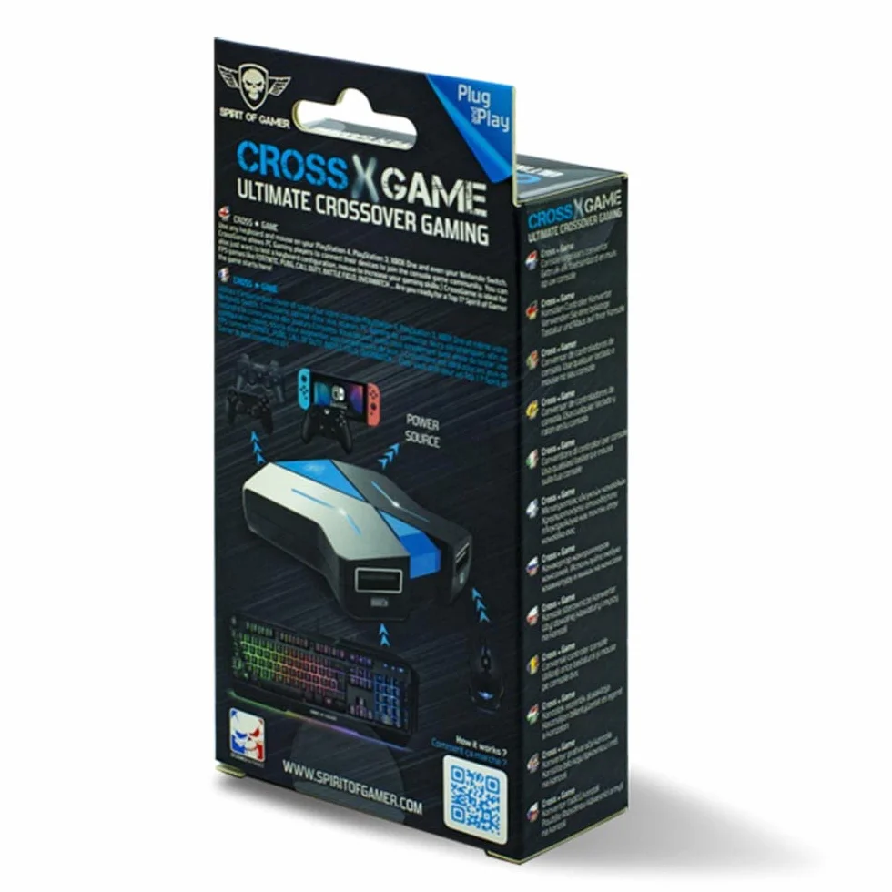 Spirit Of Gamer - Adaptador Teclado y Ratón - Compatible con Mandos De PS4/PS3/SWITCH/XBOX - Convertidor de Consolas De Videojuegos - Juega con Teclado Y Ratón con El CROSSGAME One