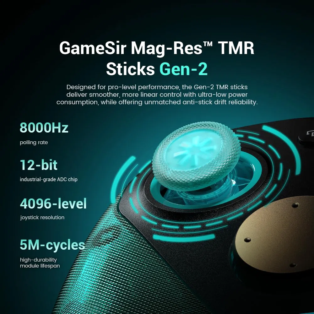 GameSir G7 Pro 8K PC Mando Inalámbrico Esports - Frecuencia 8000Hz, Sticks Mag-Res TMR Gen-2, Botones Macro, Control de Movimiento, 1 Mes Aimlabs+ gratis - Edición Aimlabs