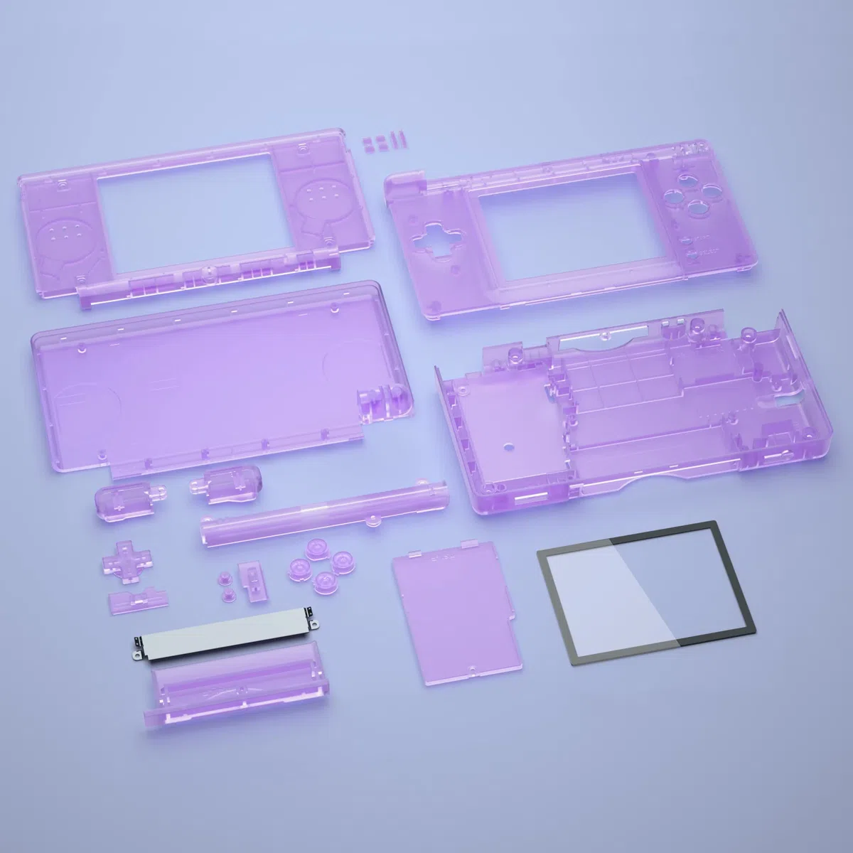eXtremeRate Carcasa para Nintendo DS Lite Funda Protectora Personalizada Placa Cubierta Completa con Botones y Lente de Pantalla para Nintendo DS Lite NDSL - NO Incluye Consola Transparente
