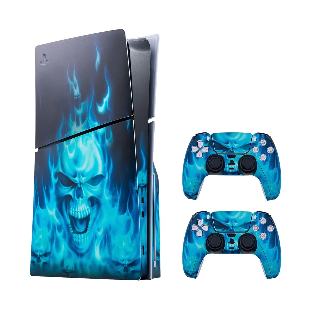 Mcbazel Calcomanías de la Serie Pattern Pegatinas de Vinilo Solo para PS5 Slim Disc Edition - Azul Llama