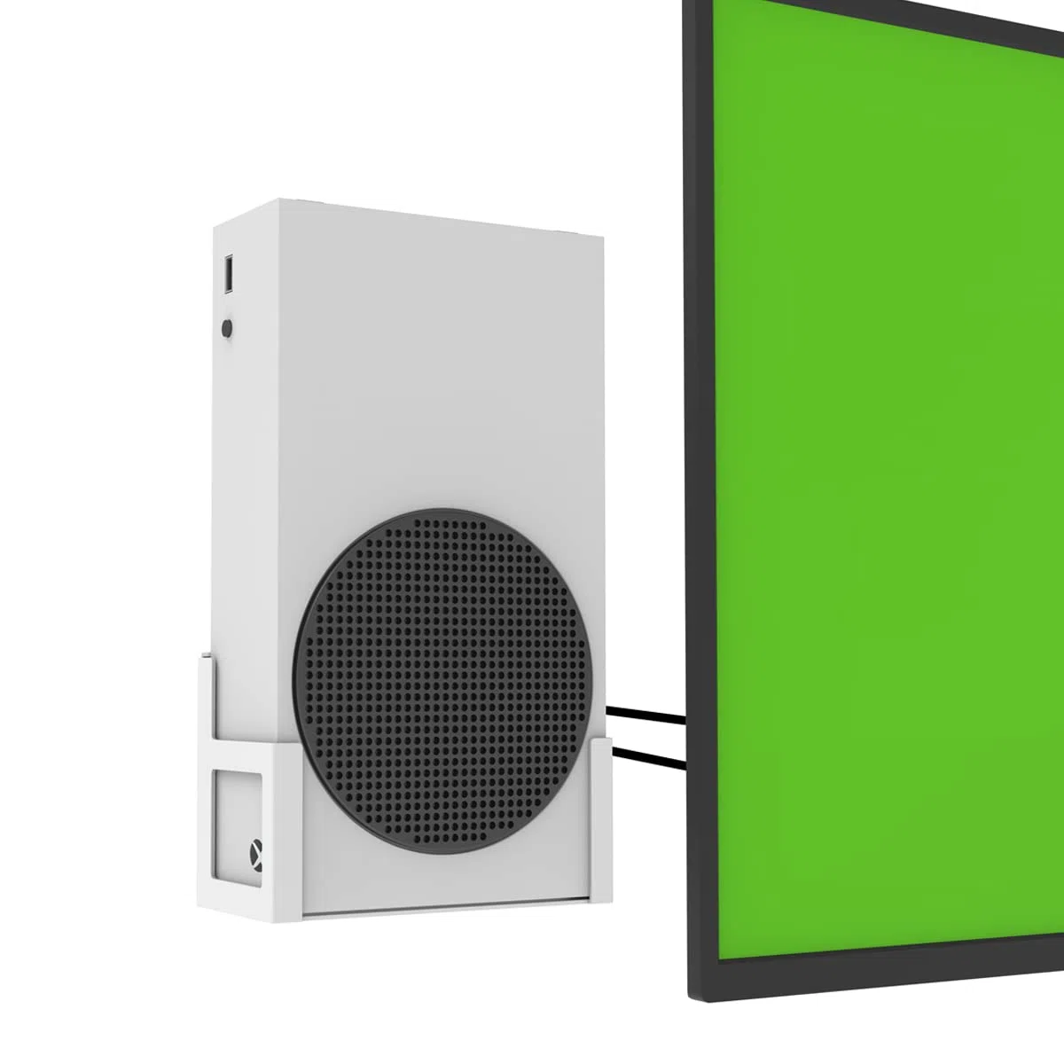 Monzlteck Soporte de Pared para Xbox Series S, Totalmente metálico, Colgante Vertical de Pared con botón de Encendido, Izquierda/Derecha, Soporte de Pared para XSS