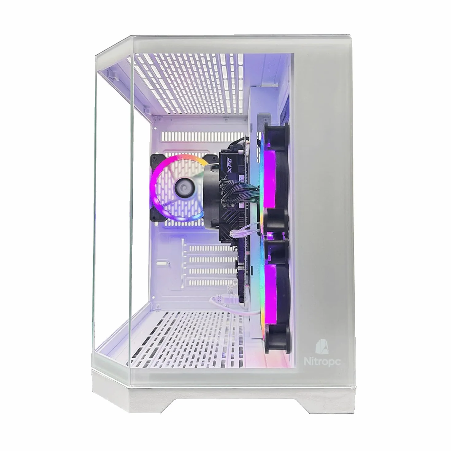 NitroPC - PC Gaming Avanzado (AMD Ryzen 5 3400G 4/8 4.2GHz, RX Vega 11, RAM 16GB, 480GB SSD, Windows 11 Pro, WiFi) Ordenador de sobremesa, PC Gamer (Blanco)