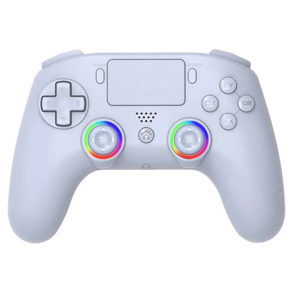 Subsonic - Mando inalámbrico para PS4 / Playstation 4 - mando con LED, vibración y toma para auriculares de juego - Blanco