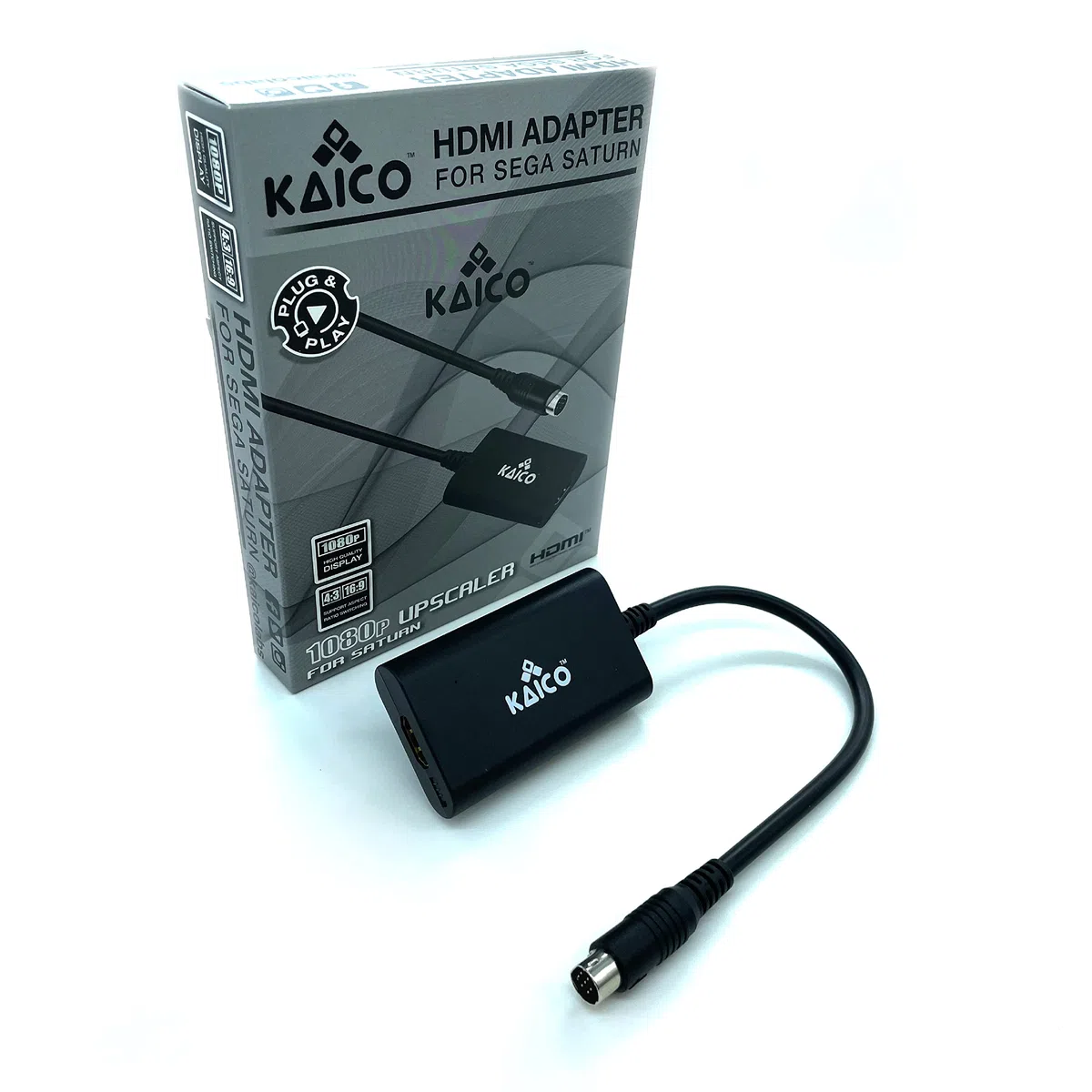 Kaico Adaptador HDMI Sega Saturn 1080p - para Uso con Sega Saturn - Soporta Salida de Video S - Soporta Consolas PAL y NTSC - Interruptor de relación de Aspecto para 16:9 o 4:3