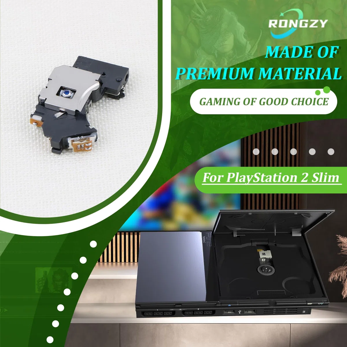 RongZy PVR-802W Laser Lens para PS2 Slim 7W 9W Lente Láser Reemplazo con Herramientas de Reparación