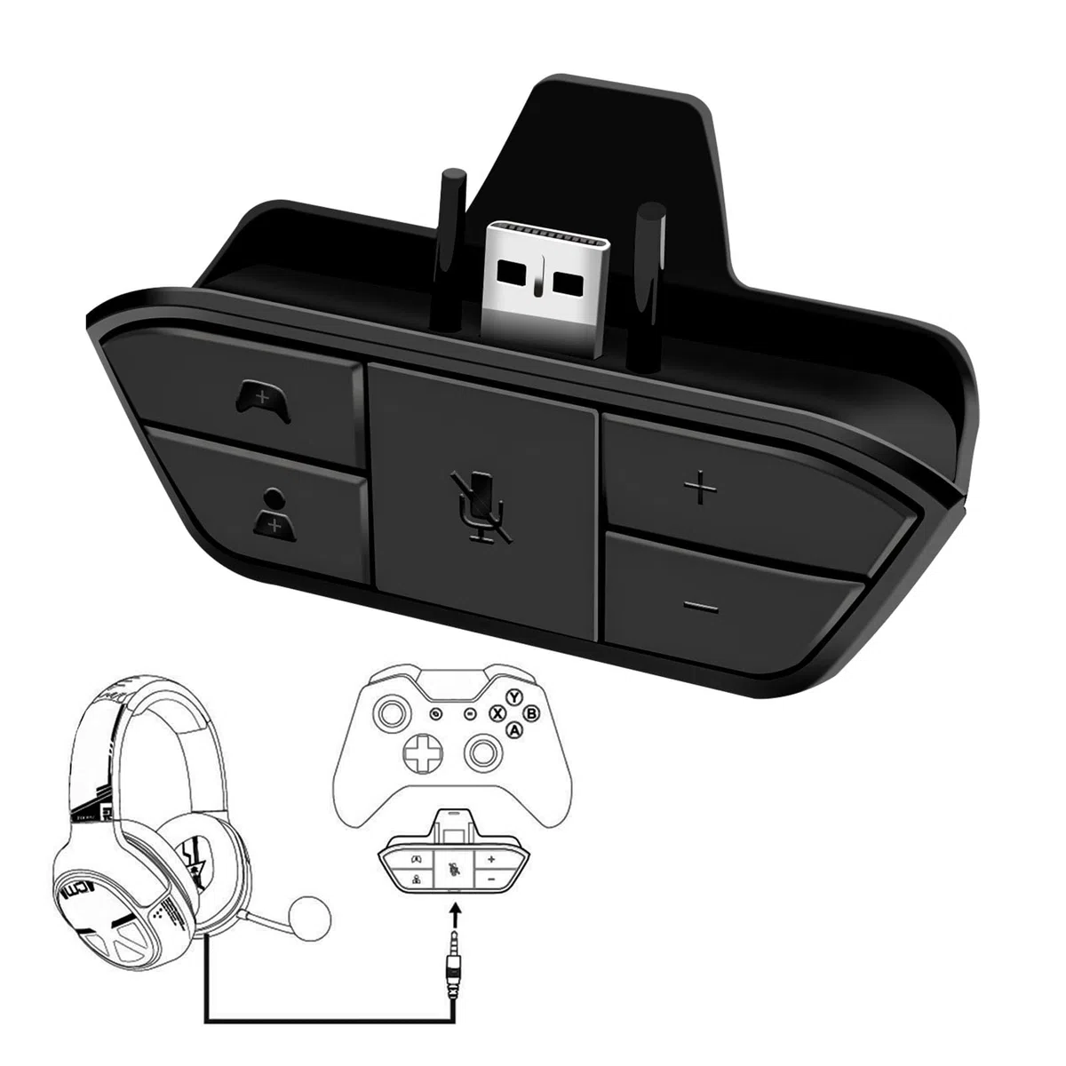 ARCELI Adaptador de Auriculares Xbox One, Estéreo y Audio para Xbox One/One S/Series S/X - Accesorios para Controlador