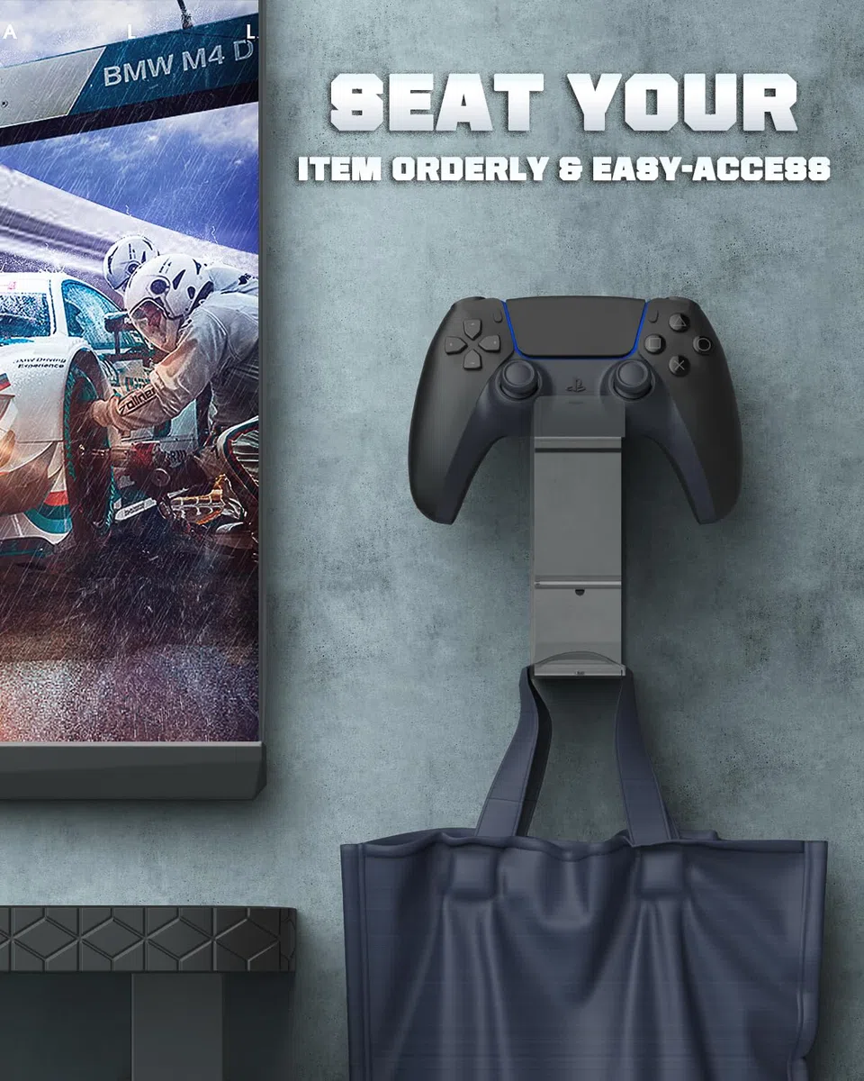 MoKo Soporte para Controlador de Juegos, Soporte de Pared Universal para Auriculares Compatible con Steam, PS3, PS4, PS5, Xbox 360, PC, Switch/Switch 2, Gancho Acrílico para Controlador Dual, Claro