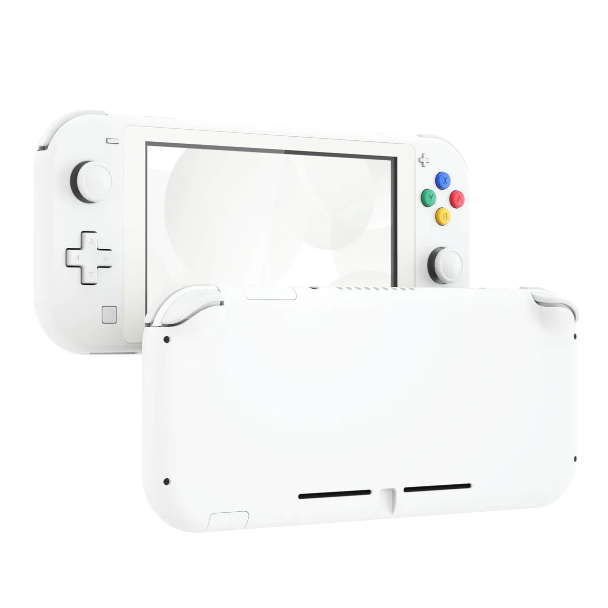 eXtremeRate Carcasa Compatible con Nintendo Switch Lite, Cubierta Completa de NSL Mando Portátil, Incluye Funda & Botones & Protector de Pantalla - Blanco