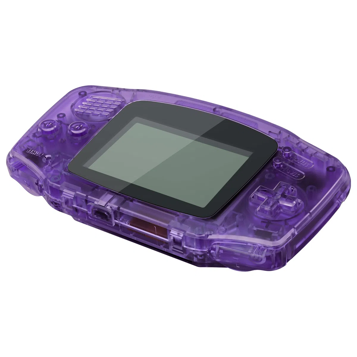 IPS Ready Upgraded eXtremeRate Carcasa Transparente para Gameboy Advance (GBA), Compatible con Todos IPS y LCD Estándar, Funda con Botones para Game Boy - Sin Consola ni Pantalla, Violeta