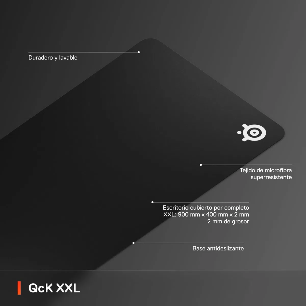SteelSeries Alfombrilla QcK - Tejido XXL - máximo rastreo y Estabilidad - Alfombrilla para Esports - Antideslizante - lo Cubre Todo