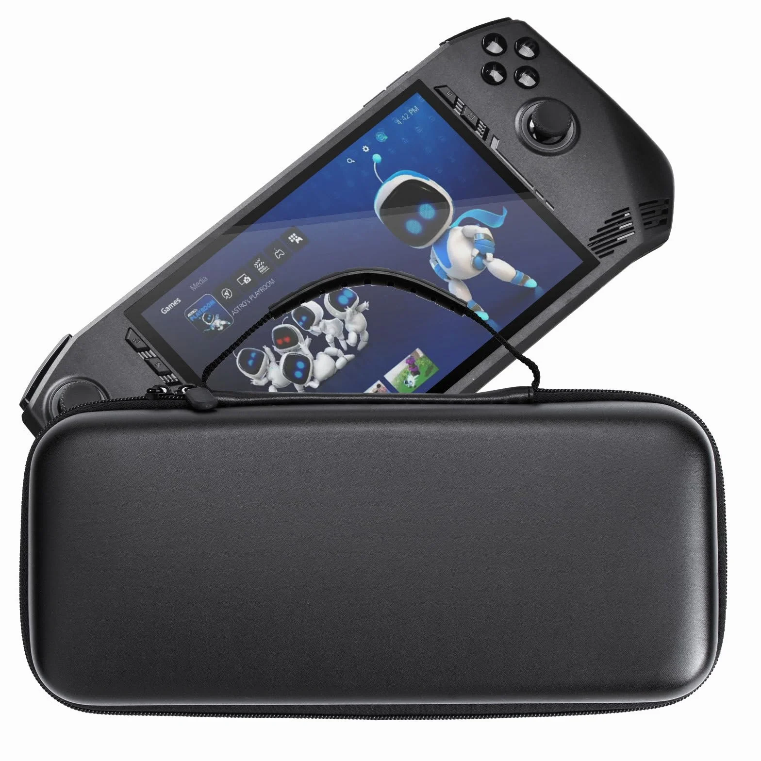 Hzycwgone Funda para MSI Claw,Viajar Bolsa de Transporte para MSI Claw A1M Juegos Portátiles,Estuche Rígido con Ranura para Tarjetas de Juego & Bolsillo de Malla para MSI Claw Accesorios(Negro)