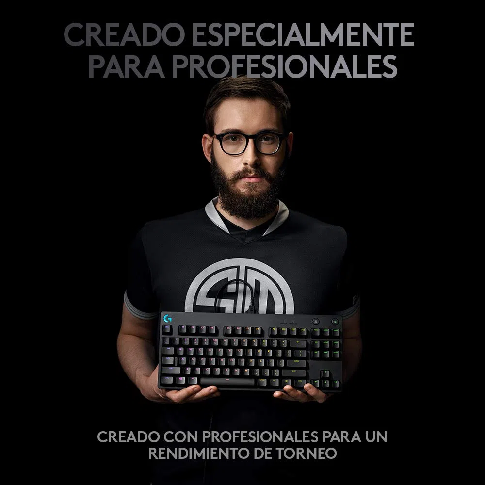 Logitech G Pro Teclado mecánicopara Gaming,Diseño sin Teclado numérico ultraportátil,Cable Micro USB extraíble,Teclas retroiluminadas RGB LIGHTSYNC con 16,8 Millones de Colores,US INT'L QWERTY- Negro