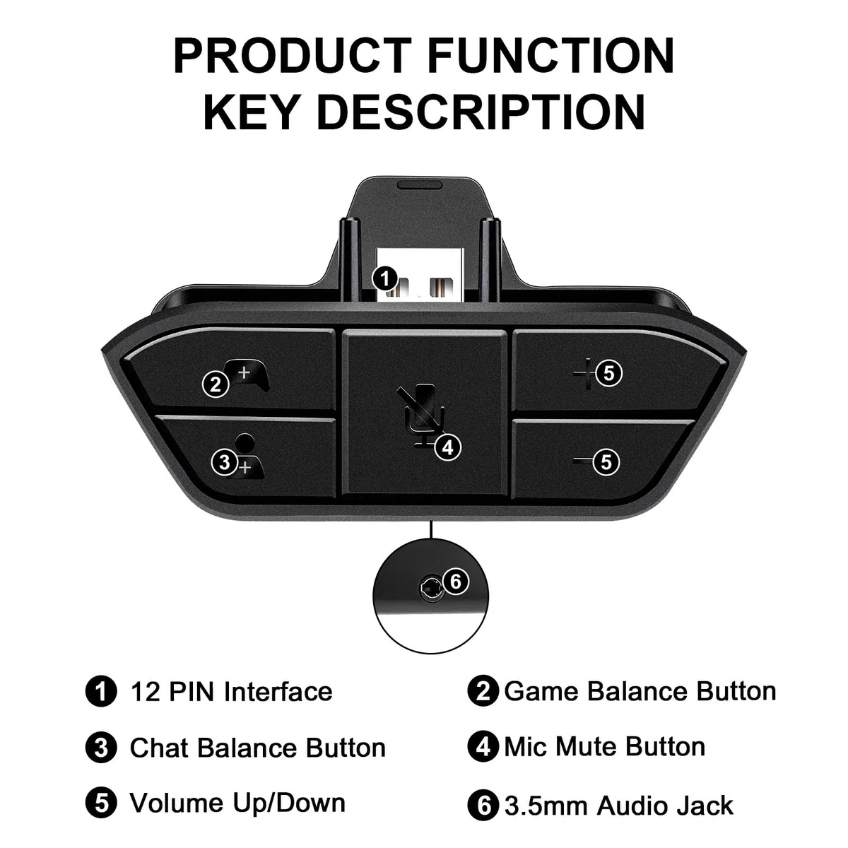 ARCELI Adaptador de Auriculares Xbox One, Estéreo y Audio para Xbox One/One S/Series S/X - Accesorios para Controlador
