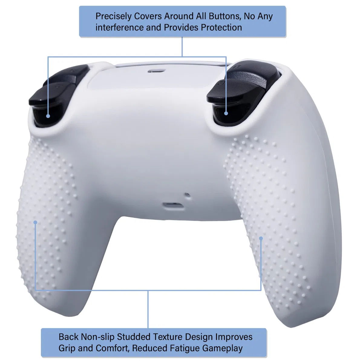 YoRHa Silicona Espesar Impresión Funda Piel Carcasas Cubierta Compatible de PS5 Mando x 1 (Dólares estadounidenses) con Agarres para el Pulgar x 10