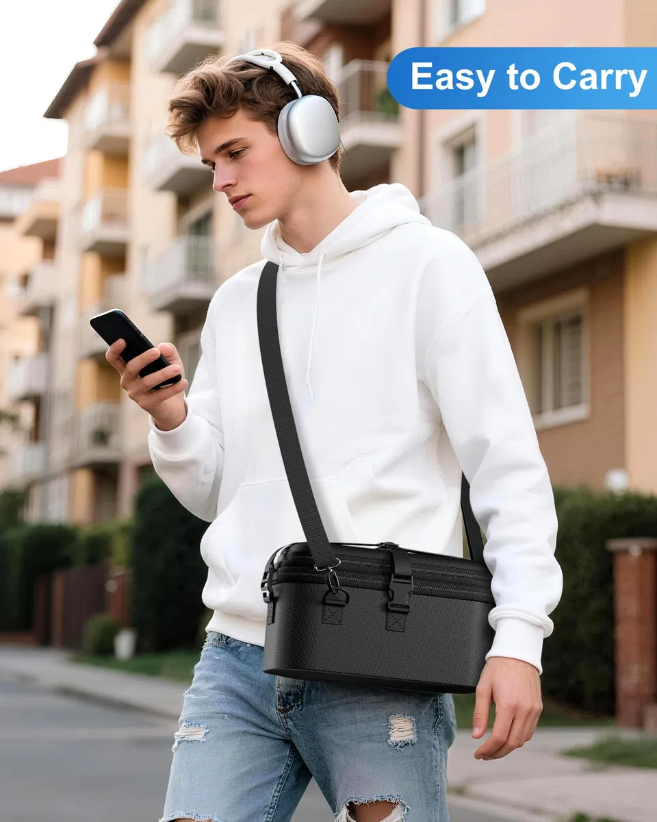ProCase Funda de Transporte para Nintendo Switch 2 (2025),Estuche Grande Doble Capa,Bolsa Portátil de Viaje con Correa para Hombro,Protección EVA,Almacenamiento de Consola,Juegos y Accesorios– Negro