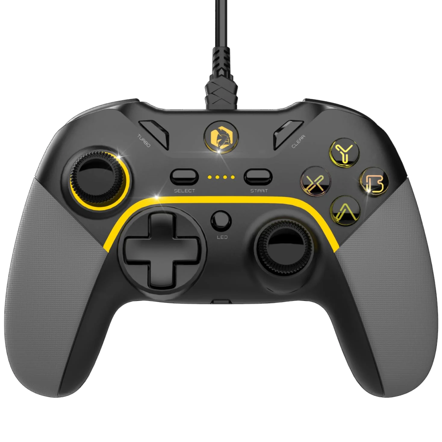 EMPIRE GAMING – Controlador de juegos con cable Gamepad – PC/PS3/Switch – Modo Macro/Tubo – Doble vibración – Puerto de audio de 3.5 mm – Ergonómico – Cable USB de 1.8 M