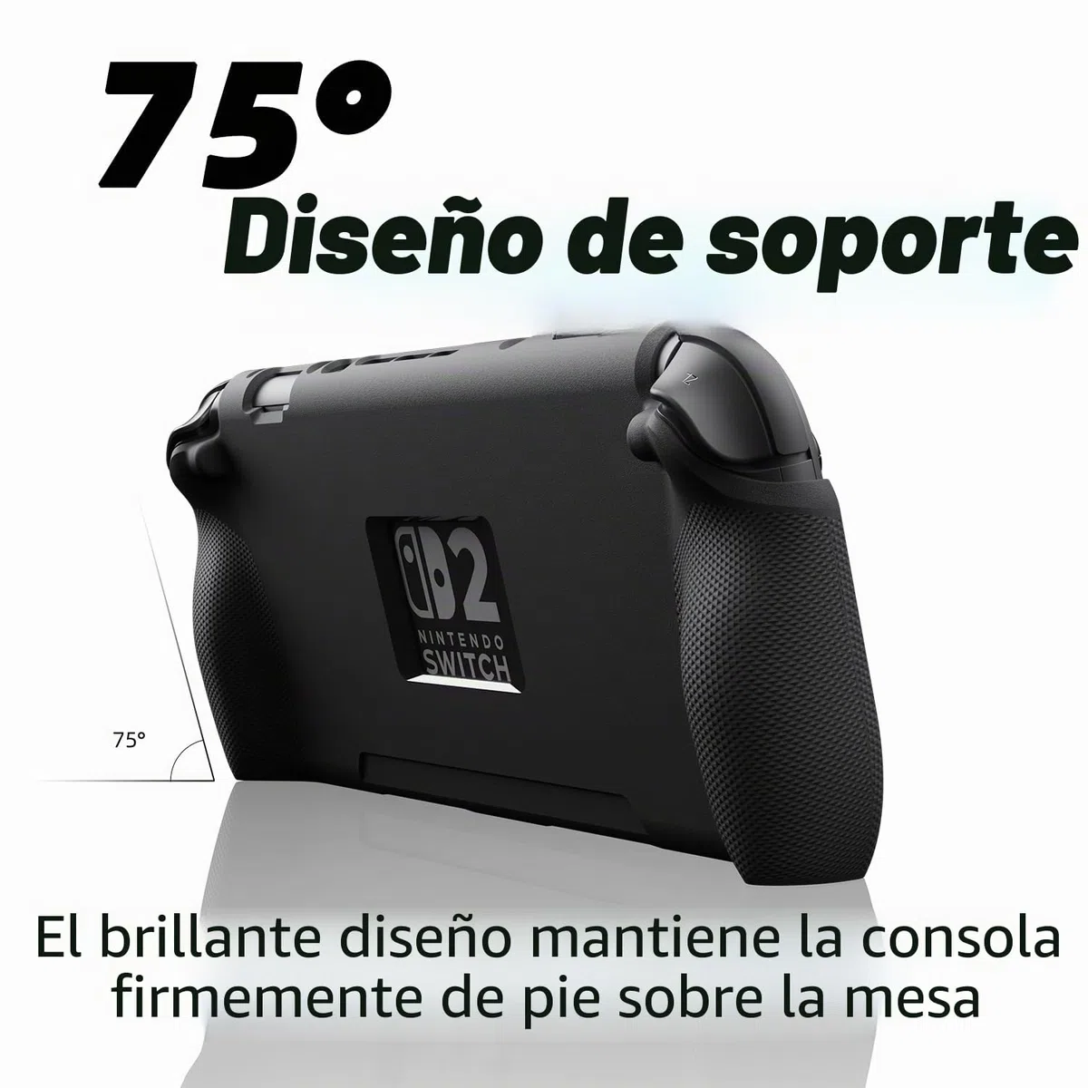 Savage Raven by Skull & Co. StandGrip Front Cover Bundle for Nintendo Switch 2: Protective Case with Textured Grips Full Protection and Hard-Shell Front Cover Handheld Design - Smoky Black