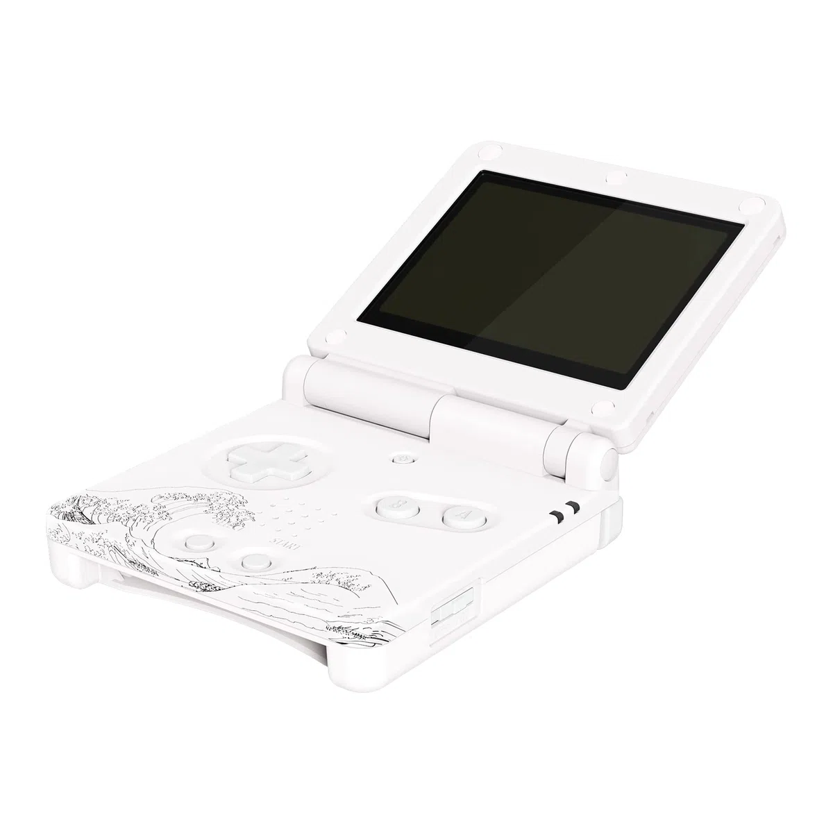 eXtremeRate Carcasa para Gameboy Advance SP, Funda Placa Cubierta con Botones, Compatible con Todos IPS y LCD Estándar - No Incluye Consola ni Pantalla IPS, La Gran Ola