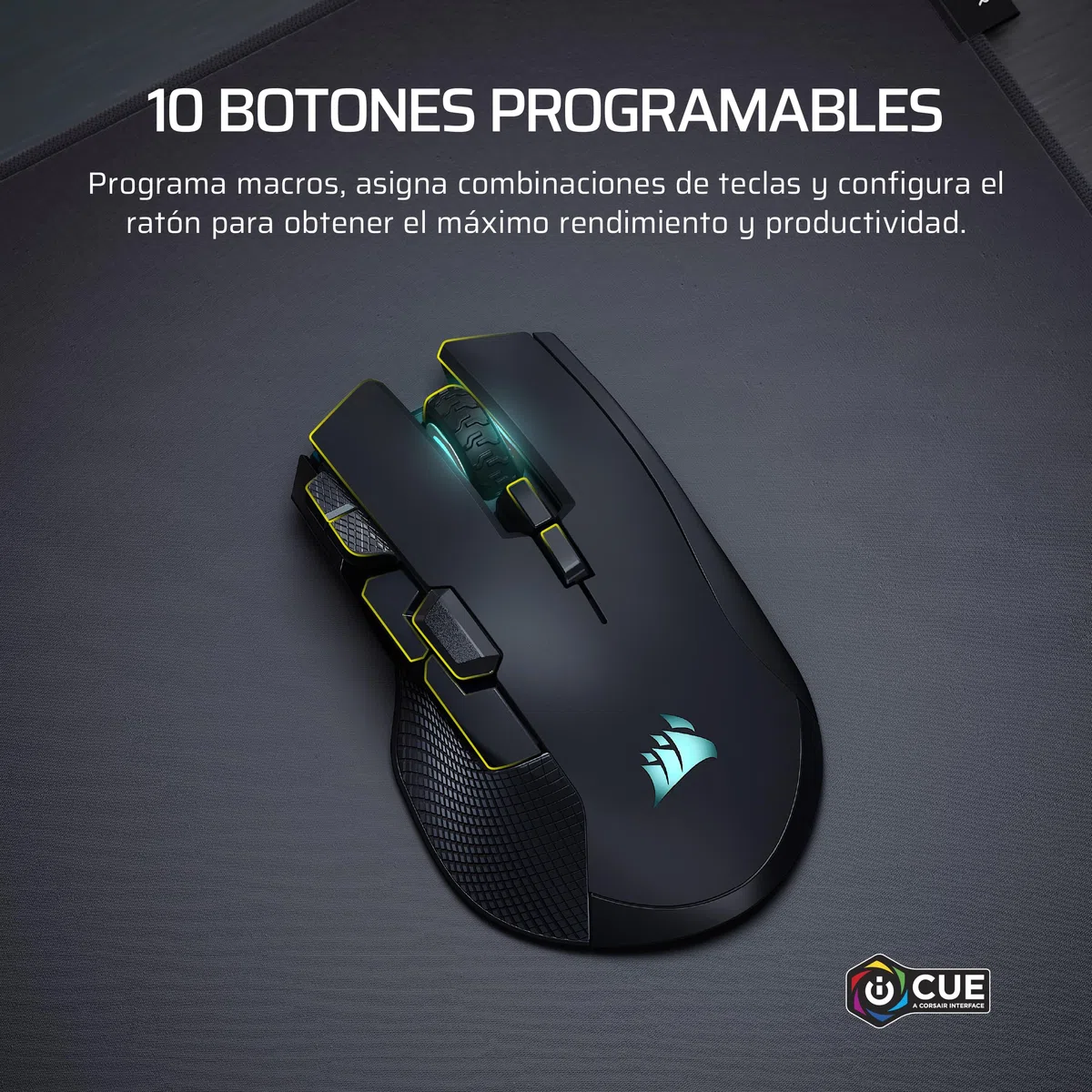 Corsair IRONCLAW Wireless SE (2026) Ratón para Juegos – Negro | 26 000 PPP, Diseño Ergonómico para Manos Grandes, 10 Botones Programables, para MOBA, FPS, MMO