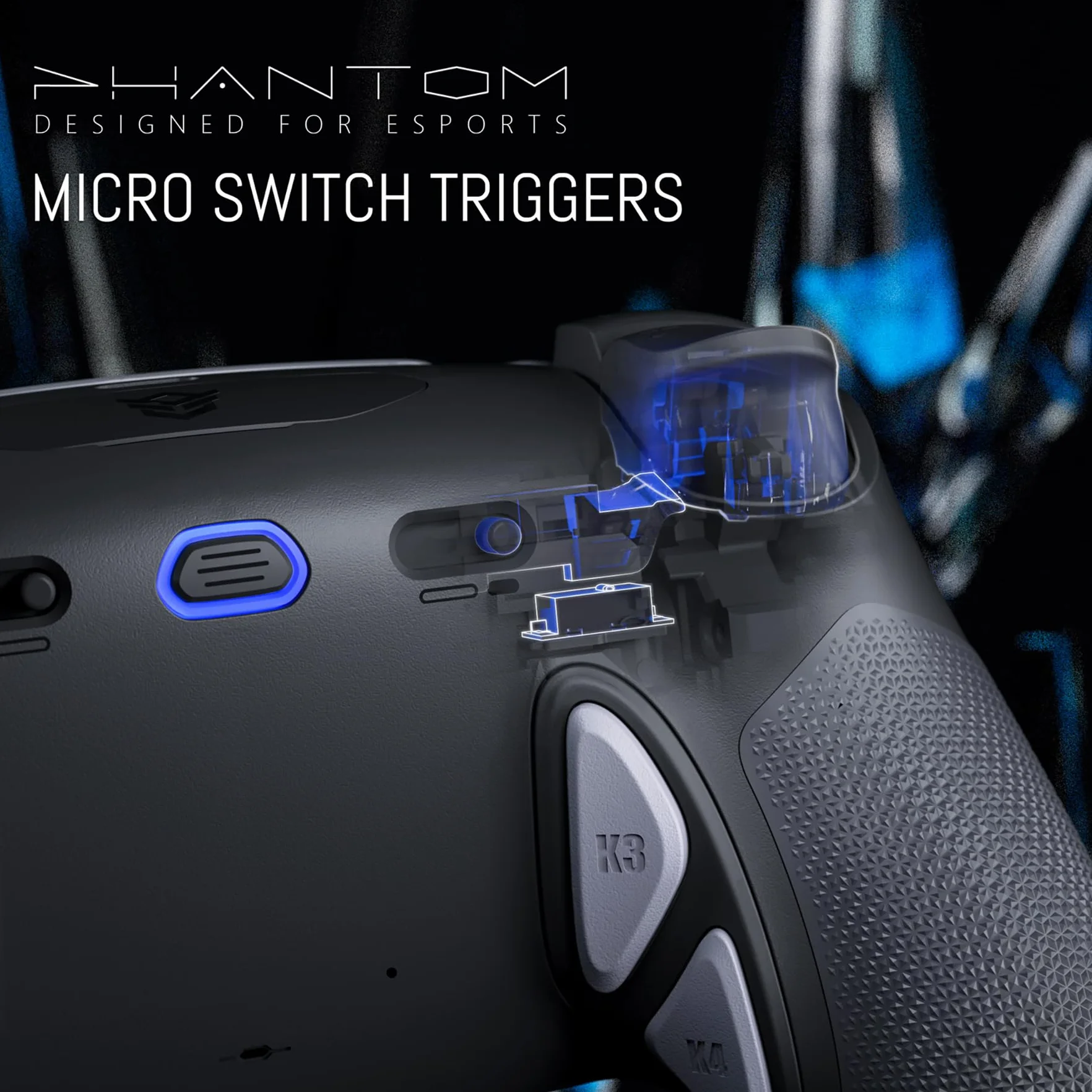 HEXGAMING PHANTOM Pro Juego Controlador para ps5/PC/Móvil, Elite Gamepad con 4 Botones Reasignables/6 Perfiles de Remapeo/8 Palancas/Gatillos para ps5 Juego Adaptable-Efecto Hall(Gris Sombra)