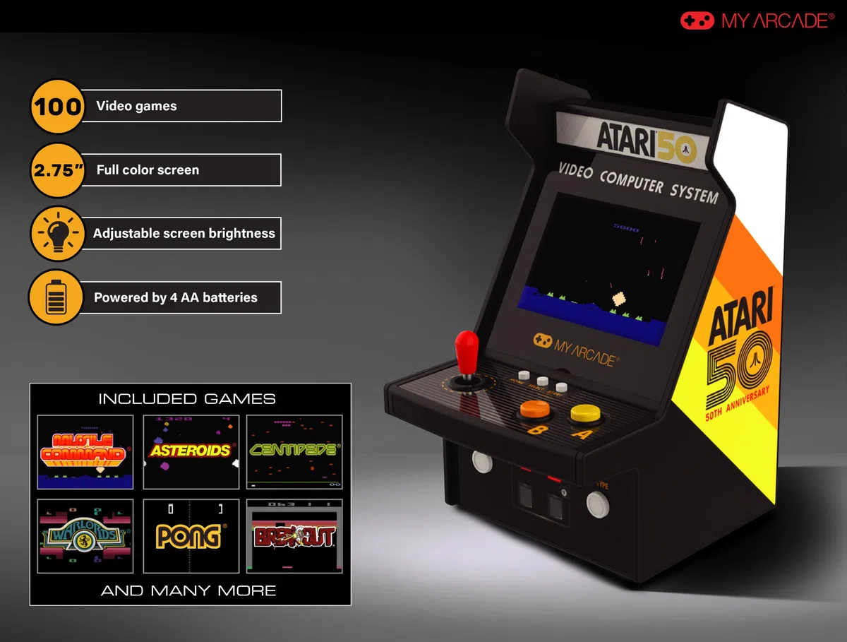MY ARCADE DGUNL-7013 Atari Micro Jugador Pro Portátil Retro Arcade 100 Juegos