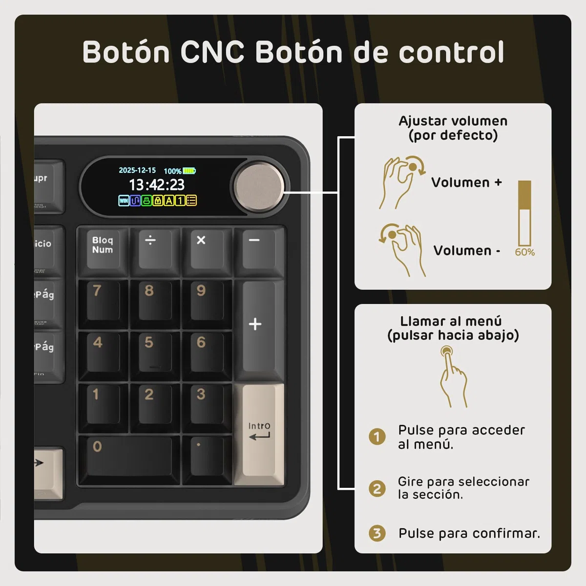 RK ROYAL KLUDGE S98 ES Teclado Mecánico con Smart Display y Botón, Montaje Superior 96% Teclado Mecánico Inalámbrico BT/2.4G/USB-C, Hot-Swappable, Soporte de Software, 98 Teclas, QWERTY Español
